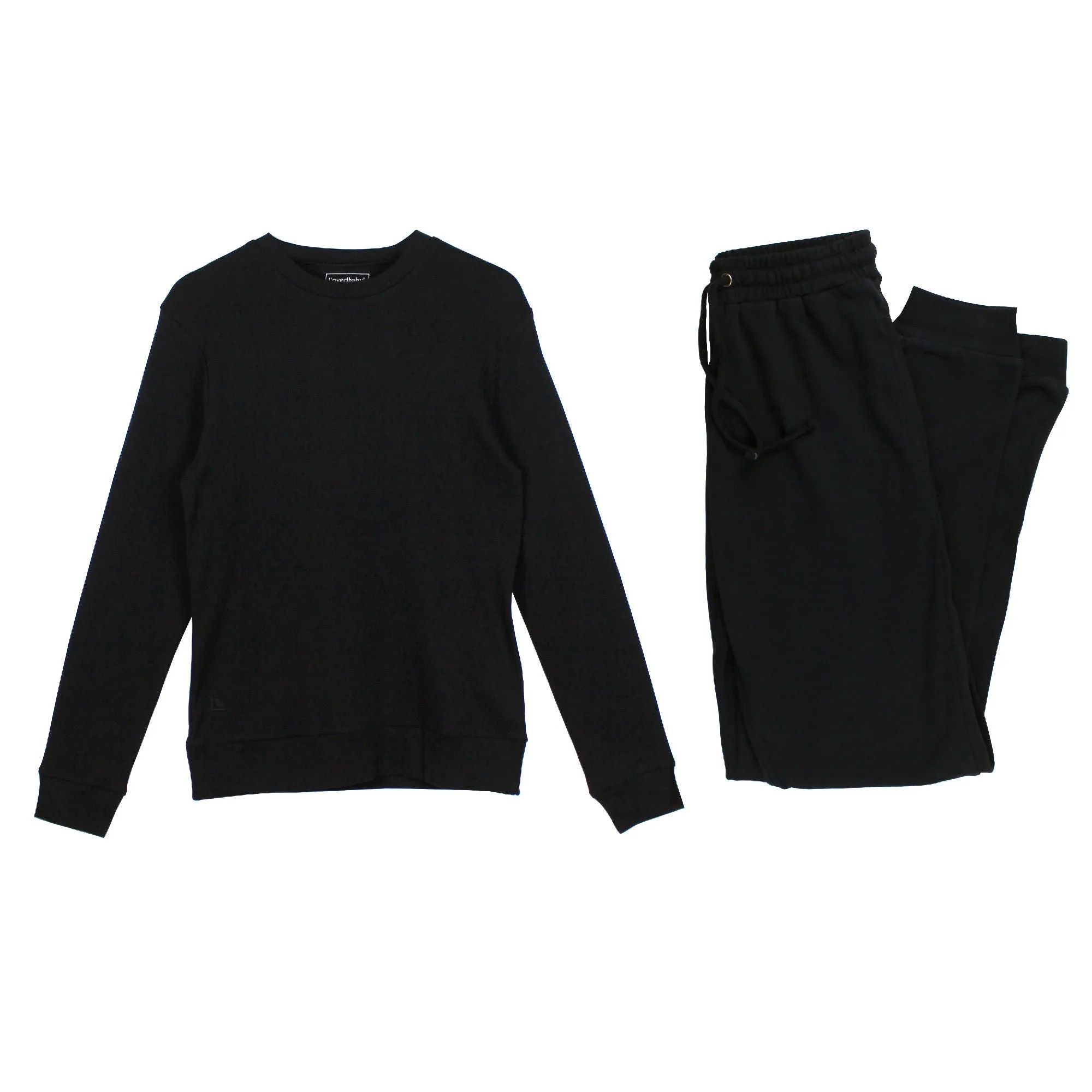 Black | Women's Organic Comfy Crew & Jogger Set