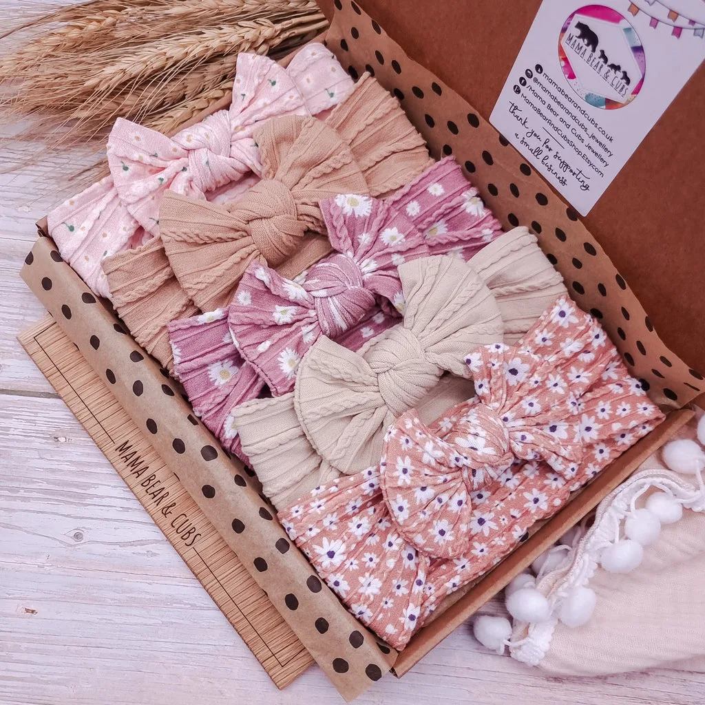 Floral & Neutral Bow Bundle x5