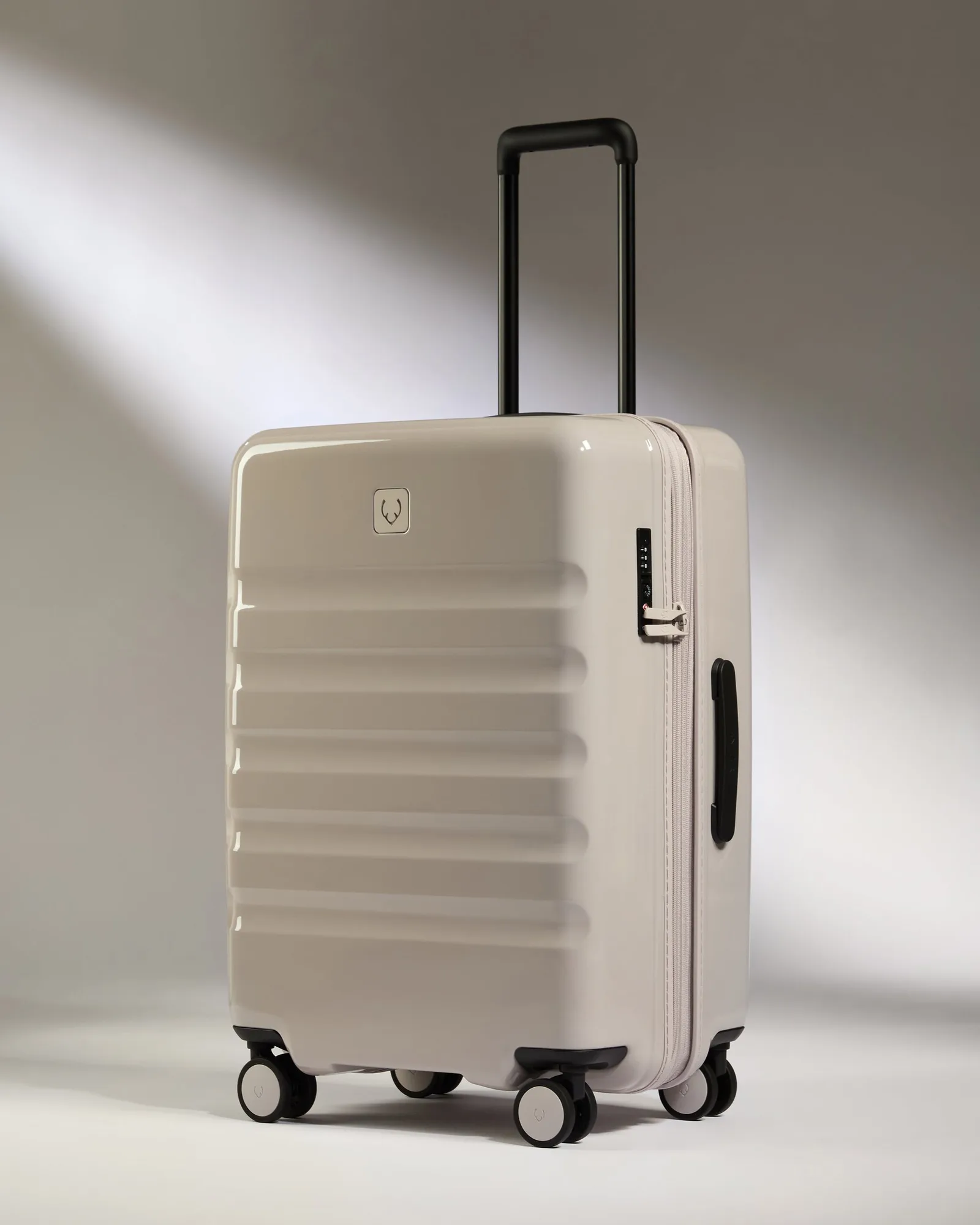 Medium Luggage in Taupe Gloss - Icon Stripe
