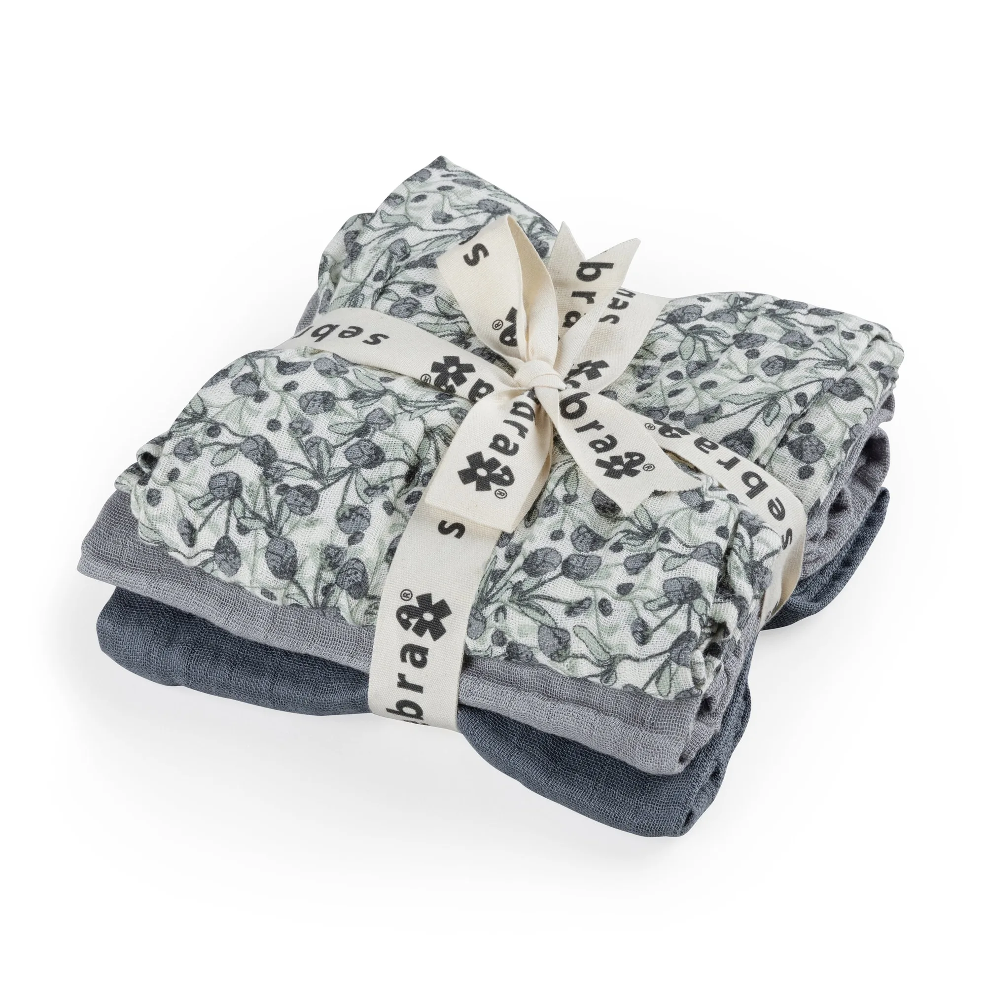 Stofbleer, 3 stk - Sebra Care - Blue olive