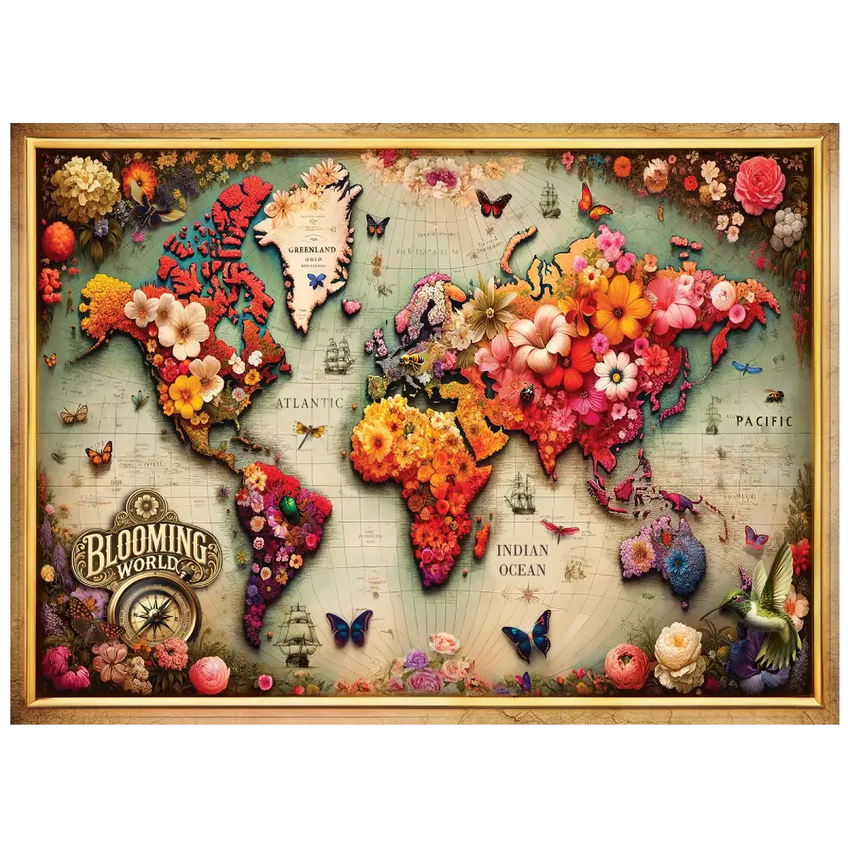 Colorful Map 1000 Wooden Puzzle