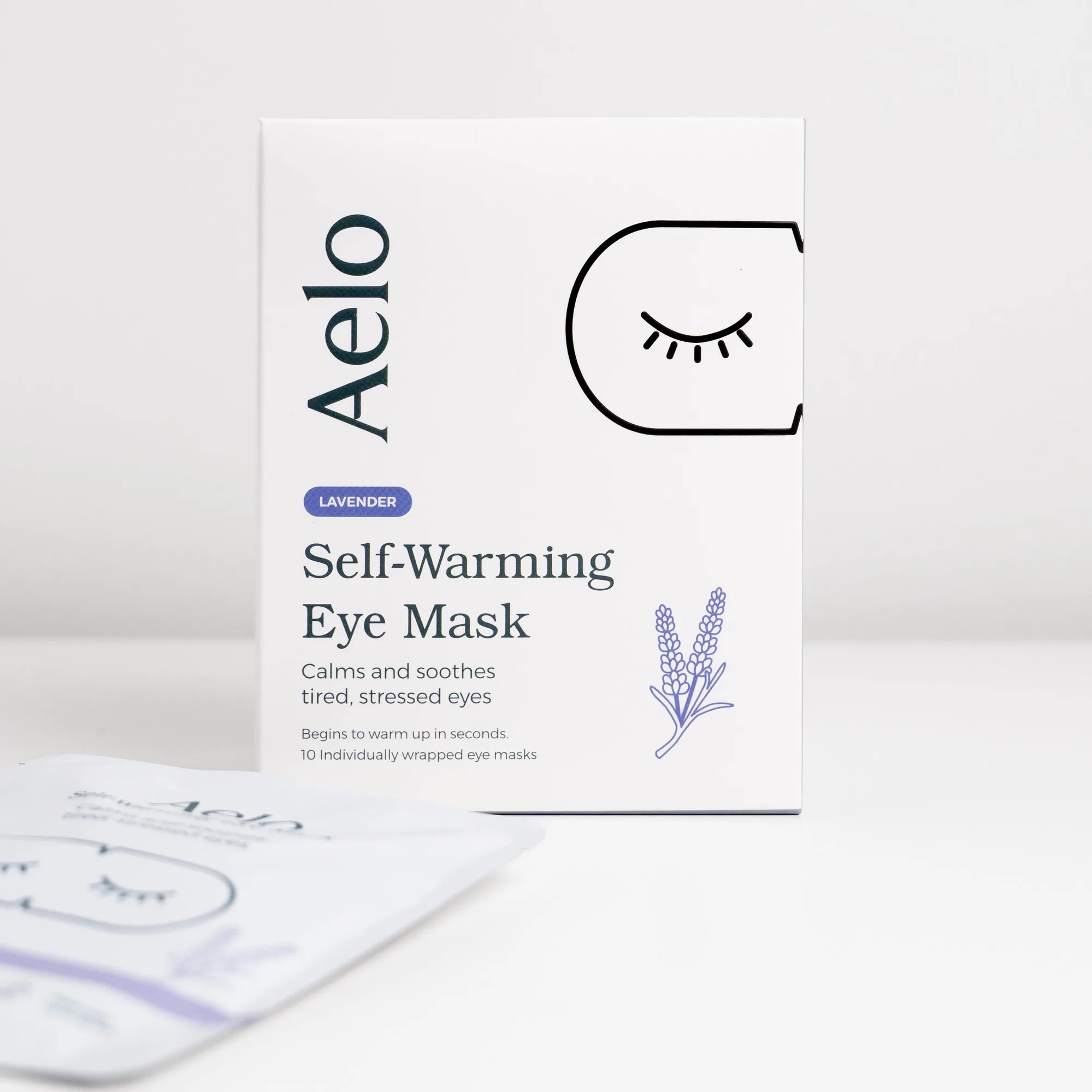 Masque oculaire auto-chauffant Aelo à la lavande (lot de 10)
