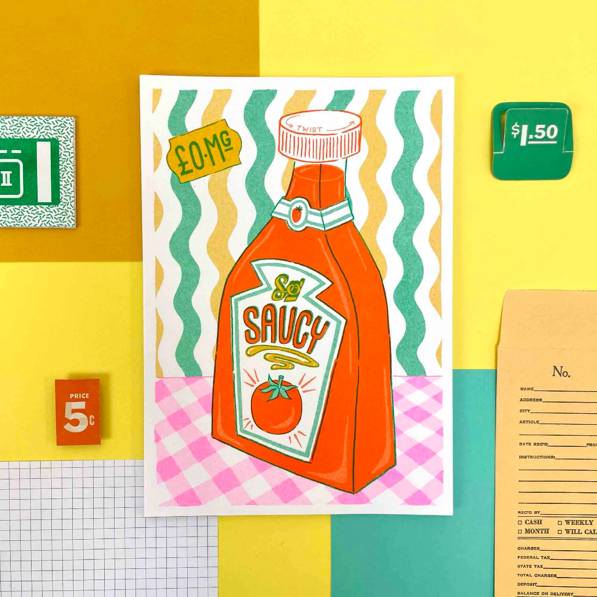 A5 Saucy Risograph Print