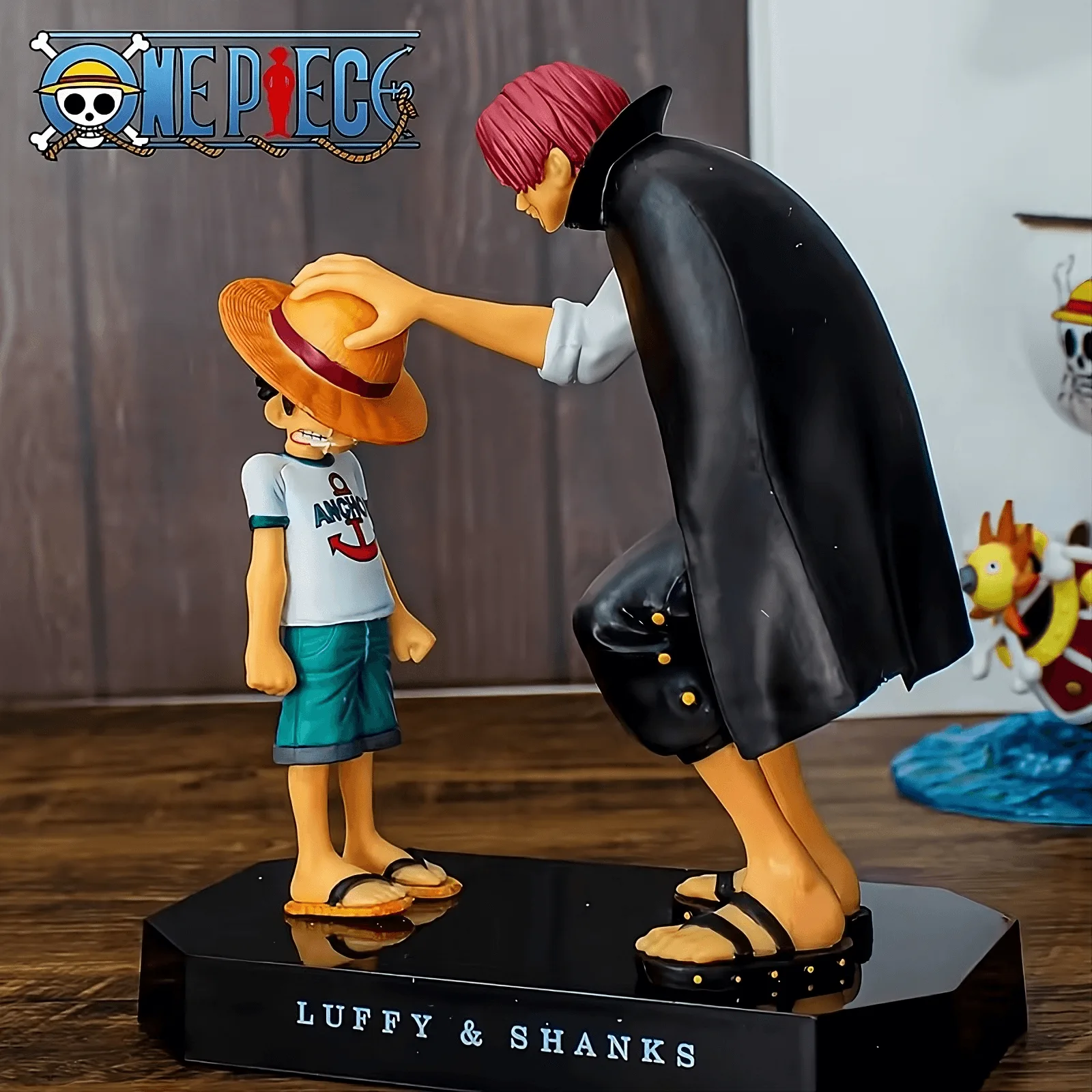 One Piece – ฟิกเกอร์ PVC ฉากซาบซึ้ง Luffy & Shanks (โมเดล 18 ซม.)