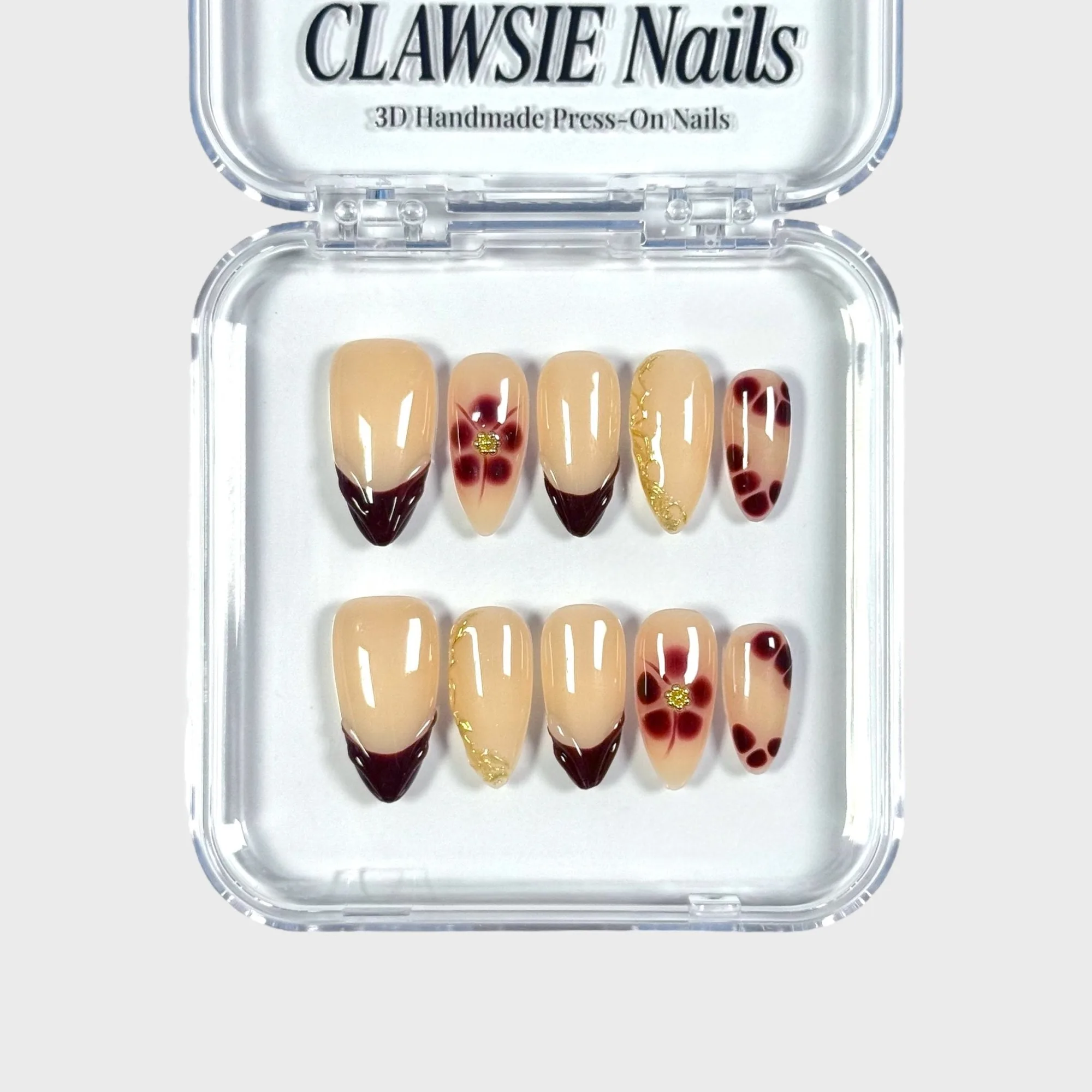 Couleurs d'automne et faux ongles à porter