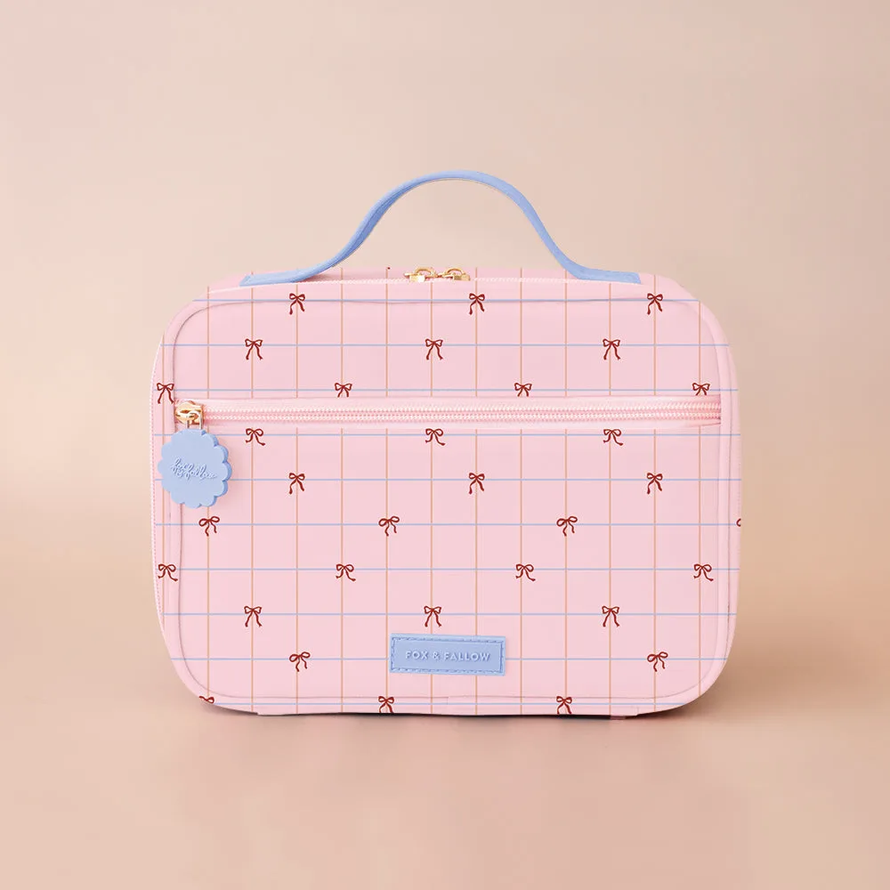 Pink Grid Bows Mini Lunch Bag - PRE-ORDER (OCTOBER)