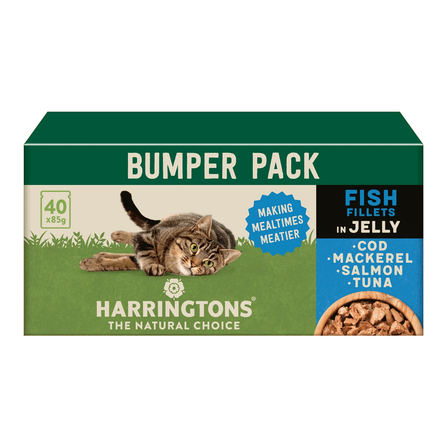Complete Grain-Free Adult Fish Selection in Jelly Wet Cat Food Bumper Pack 40x85g