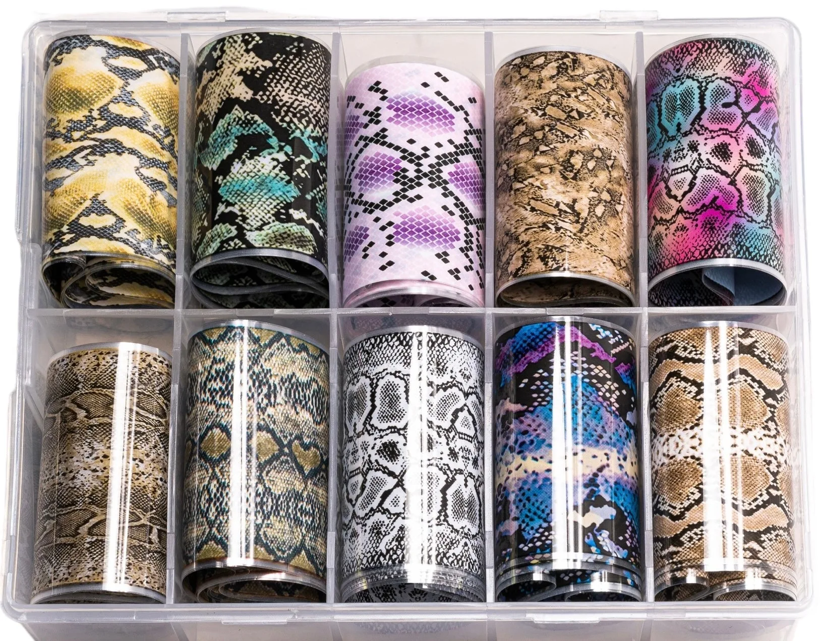 Cómo usar láminas de uñas: diseños de piel de serpiente y blanco y negro