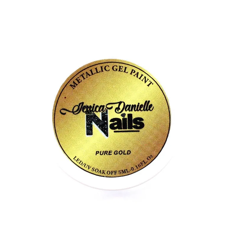 Pintura de uñas gel metálico oro puro