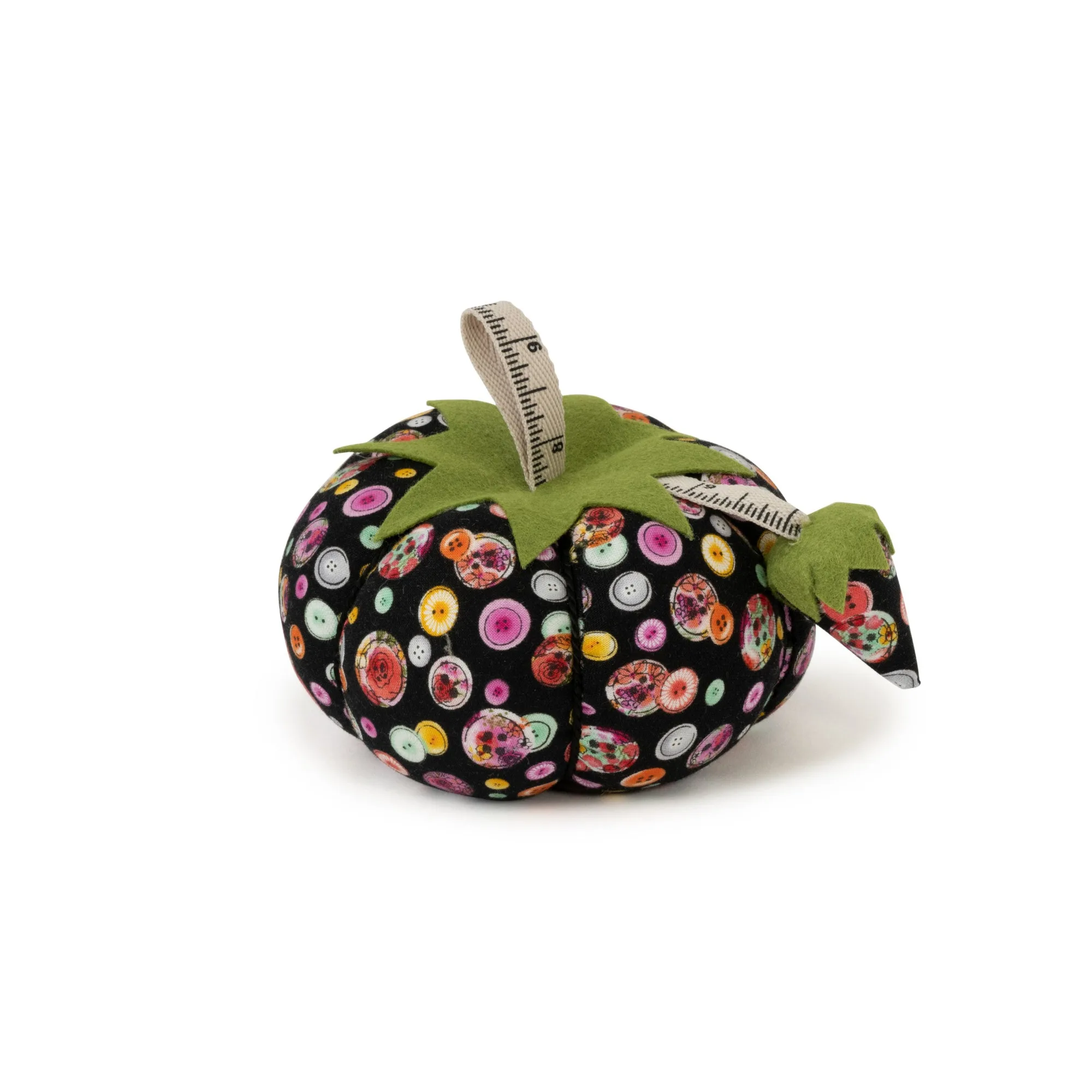 Acerico de tomate de 4" con estampado de botones negros