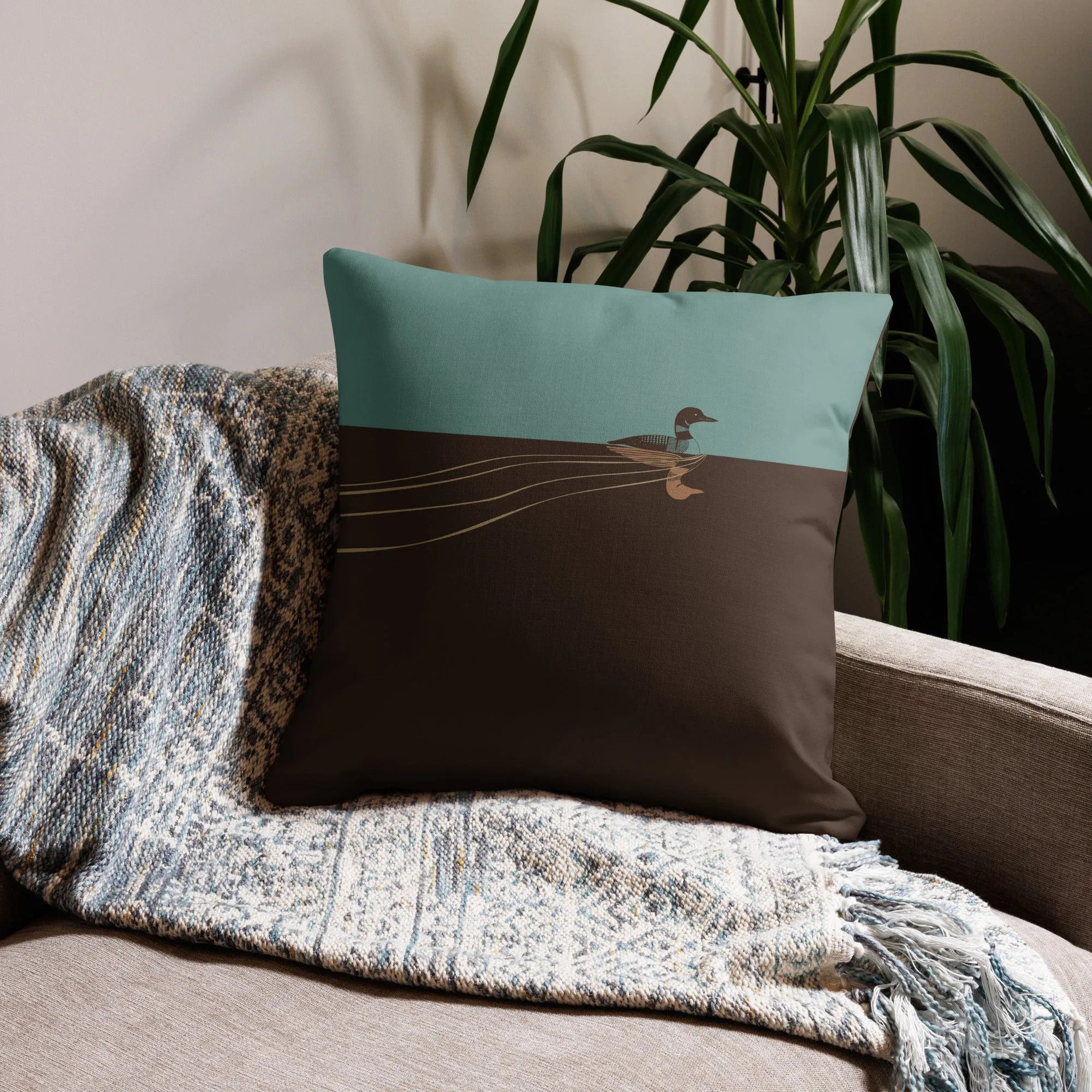 Loon Premium Throw Pillow