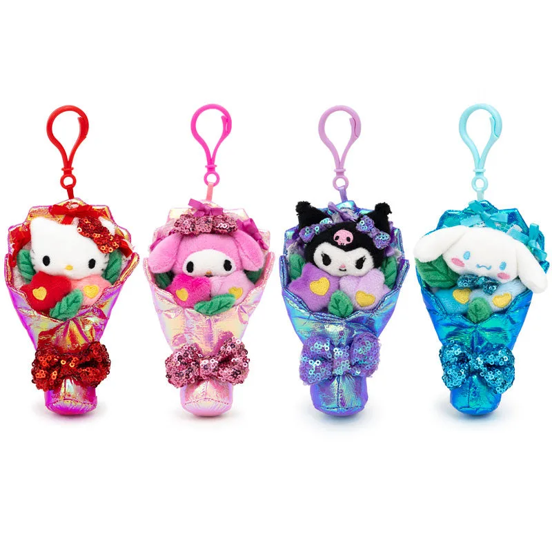 Sanrio funkelnder Blumenstrauß-Plüsch-Schlüsselanhänger