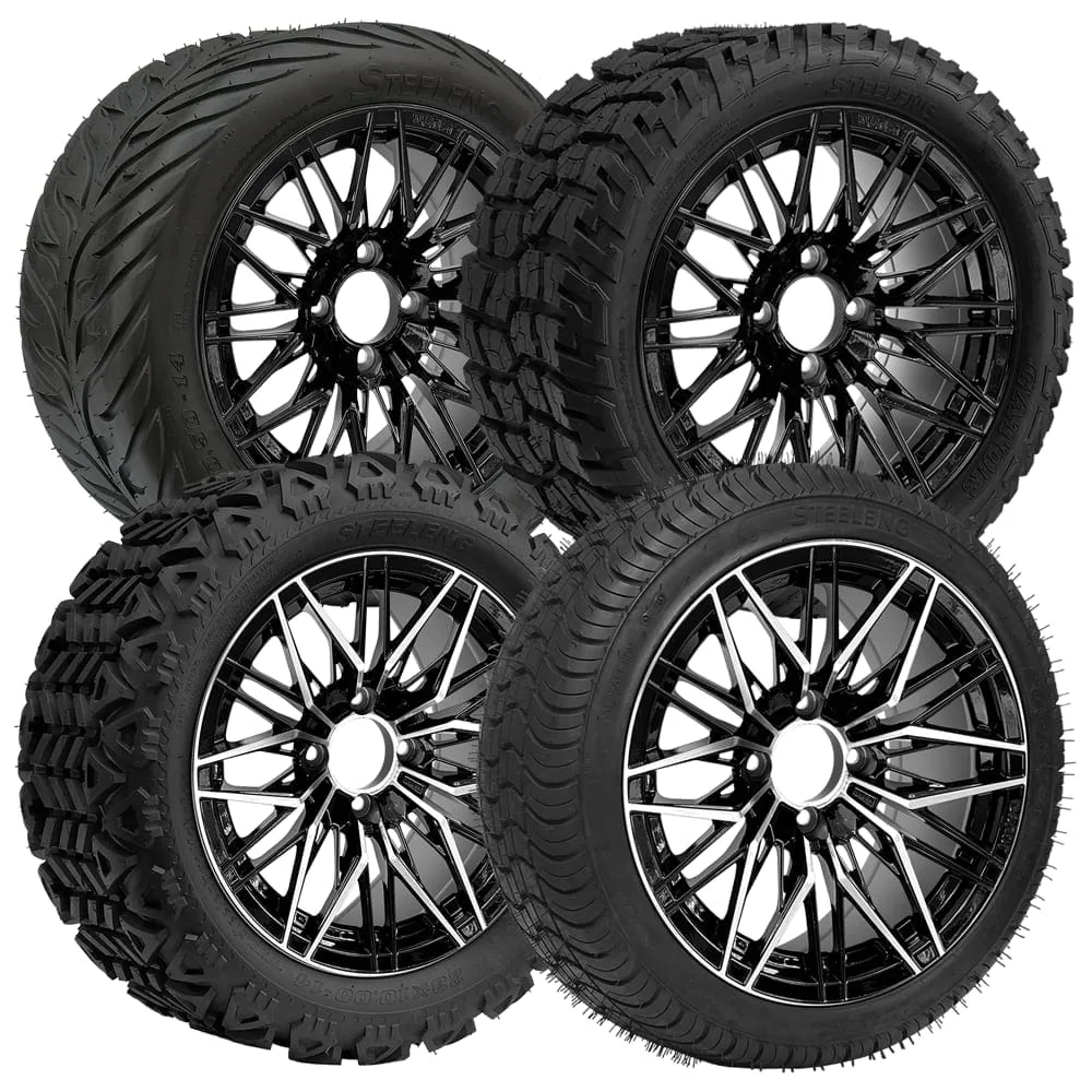 عجلات عربة غولف Hornet 14" وإطارات عربة غولف طقم من 4 (اختر إطارك!)