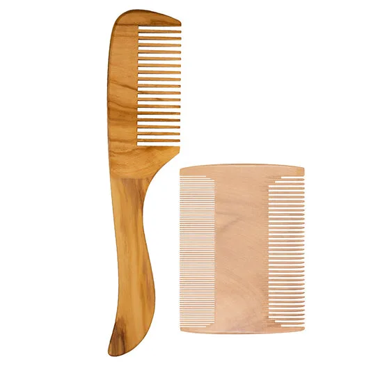 Living Libations Antistatic WOOD COMBS DUO
