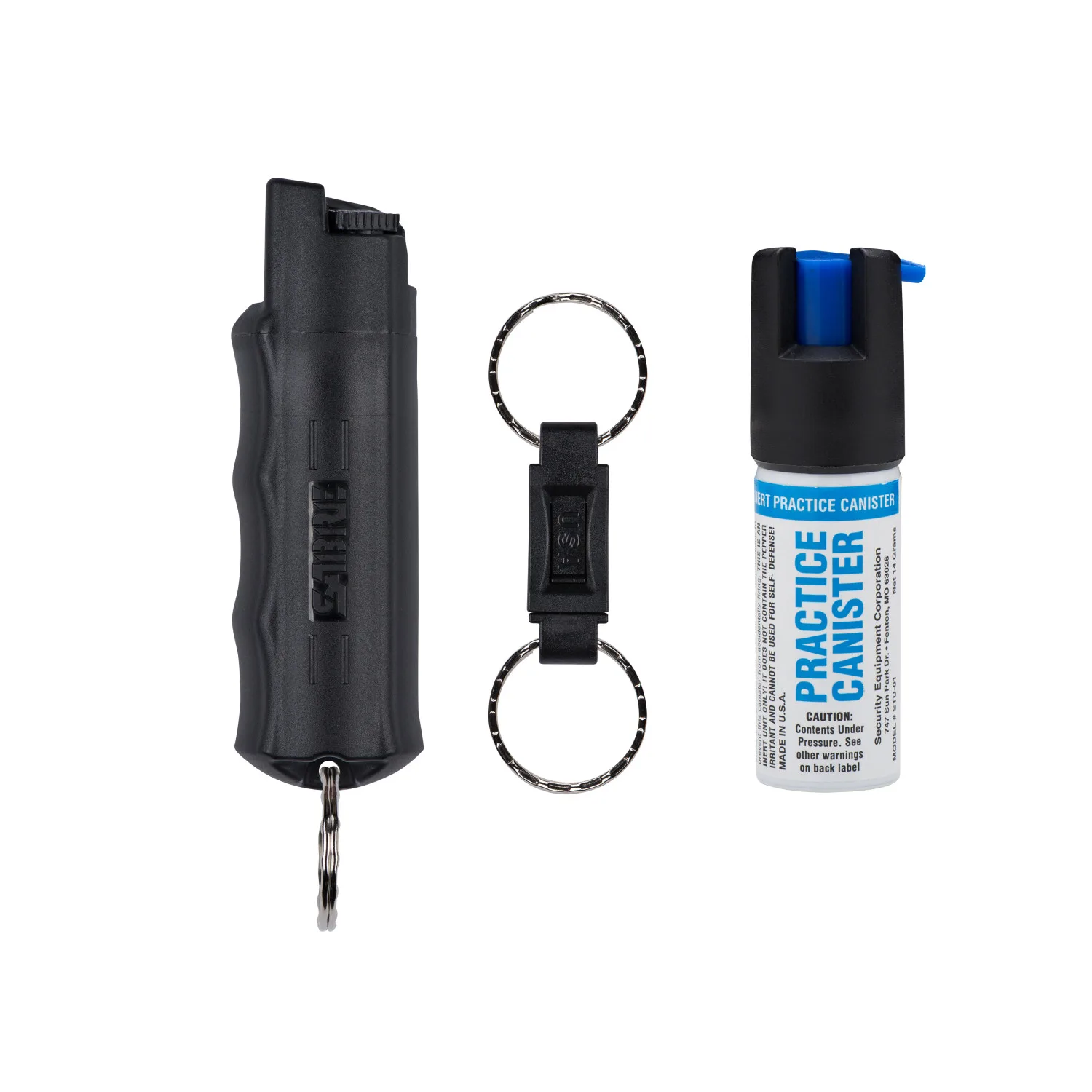Pepper Spray with Quick Release Keychain and Practice Spray Canister