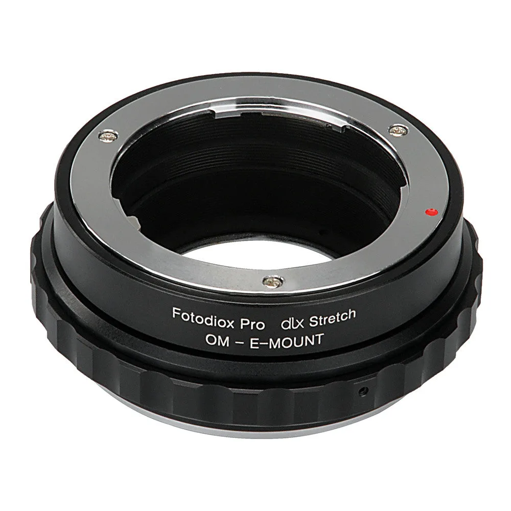 Fotodiox DLX Stretch Lens Adapter - Olympus Zuiko (OM) 35mm SLR Lens to Sony Alpha E-Mount Mirrorless Camera Body with Macro Focusing Helicoid and Magnetic Drop-In Filters