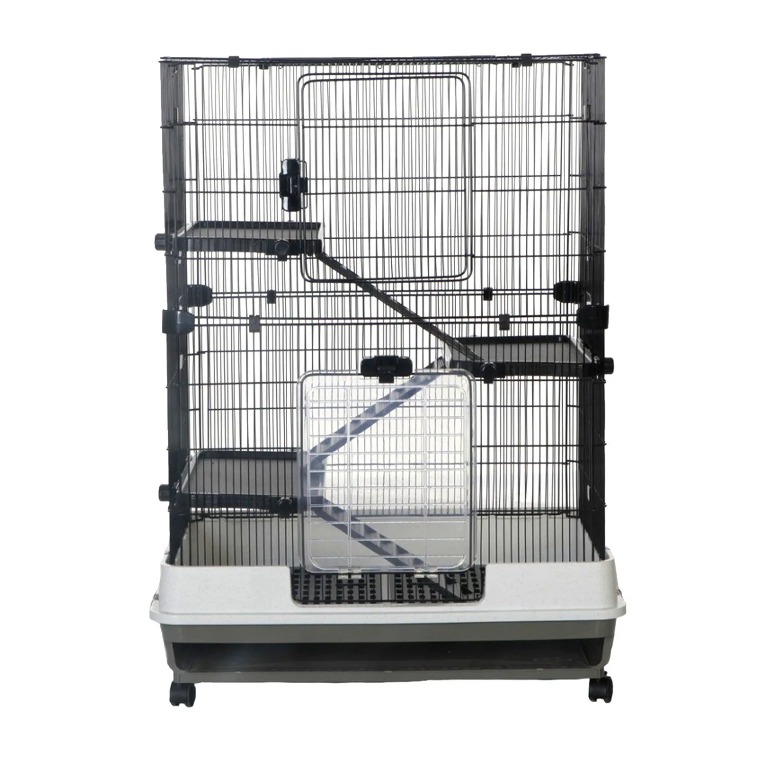 Rat, Chinchilla & Ferret Cage 80cm – Chatsworth 3-Level Grey/White | Little Friends