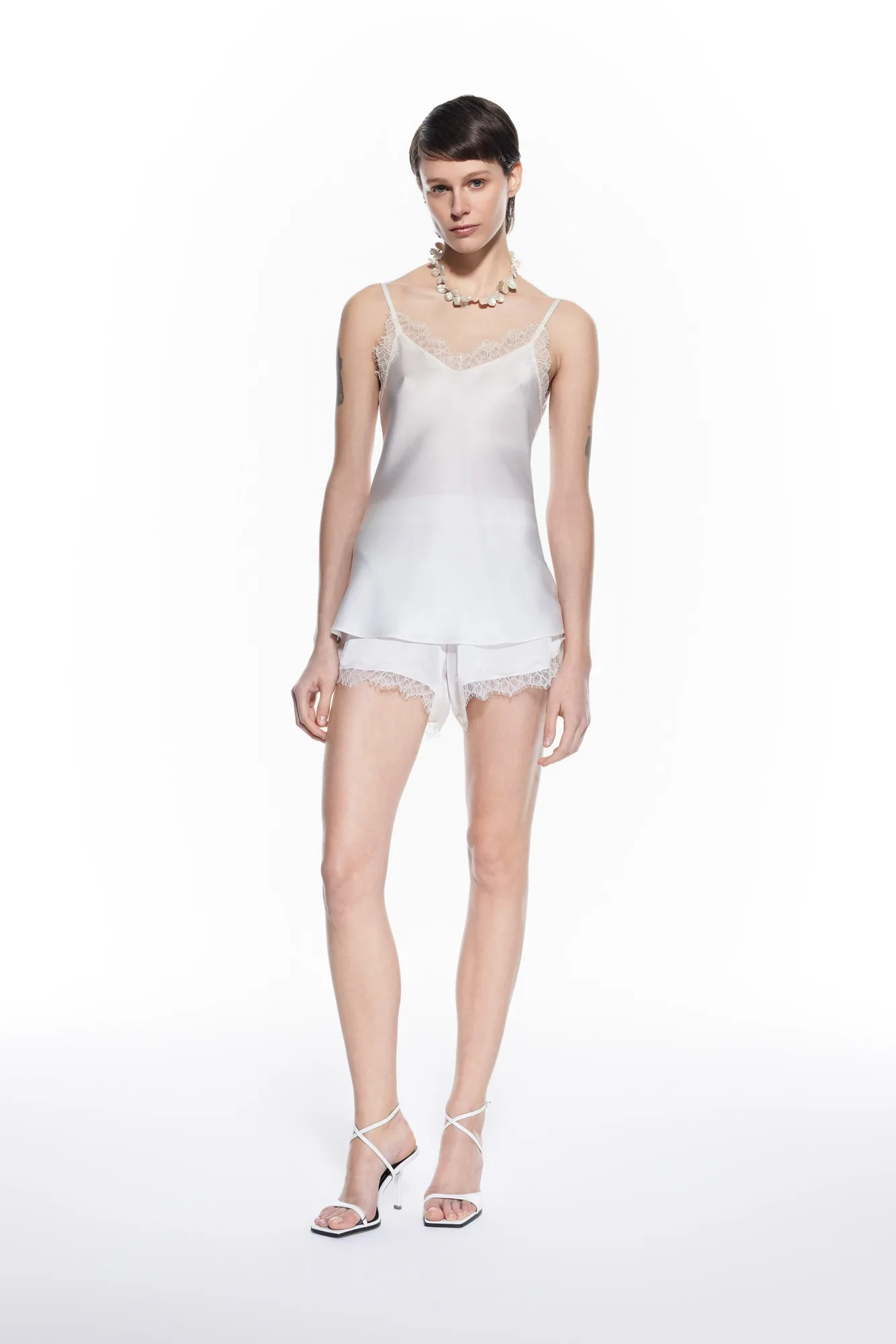 Egeria Silk Tank Top Bridal White