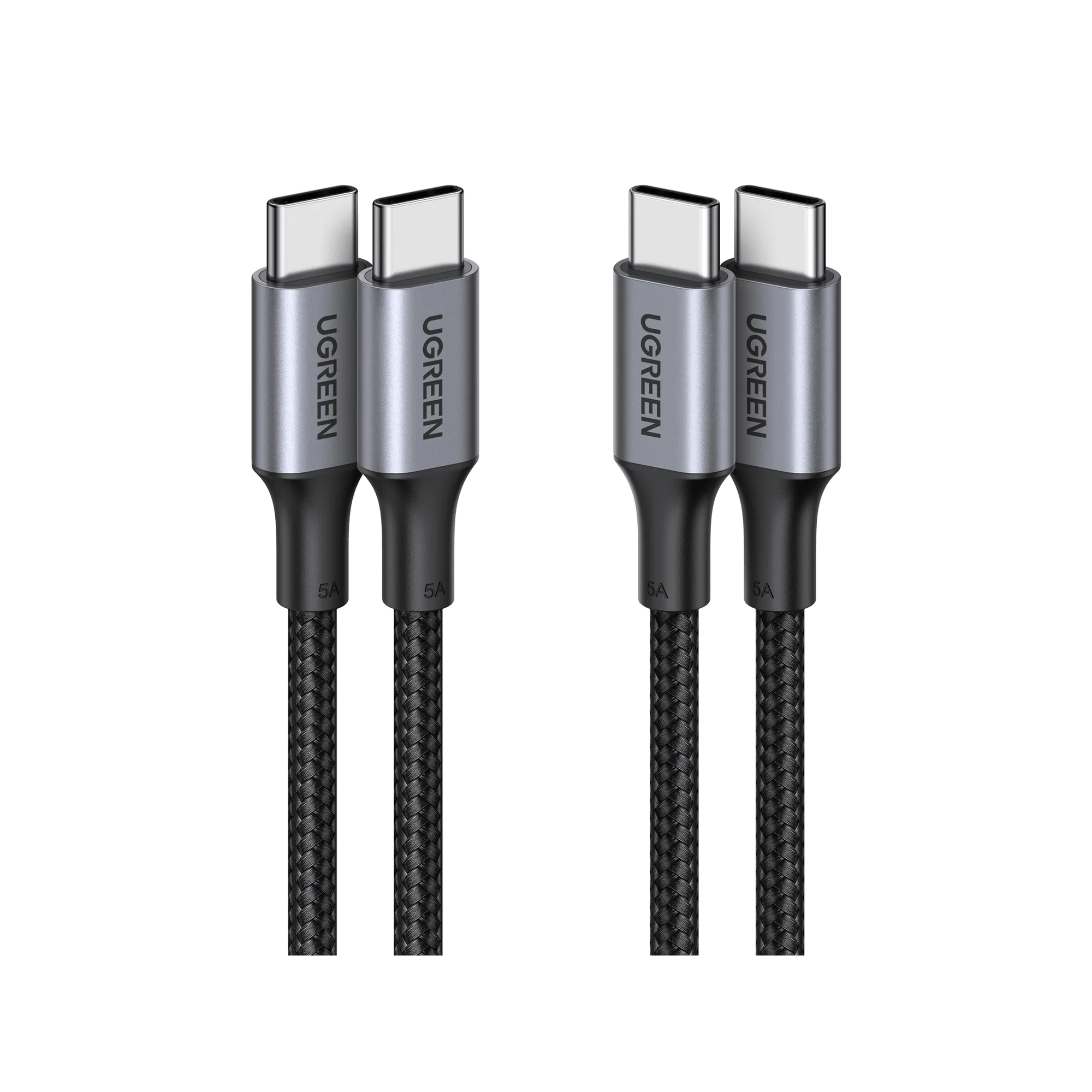 UGREEN حزمة 2 كابل شحن USB C إلى USB C بقدرة 100 واط - 0.5 متر