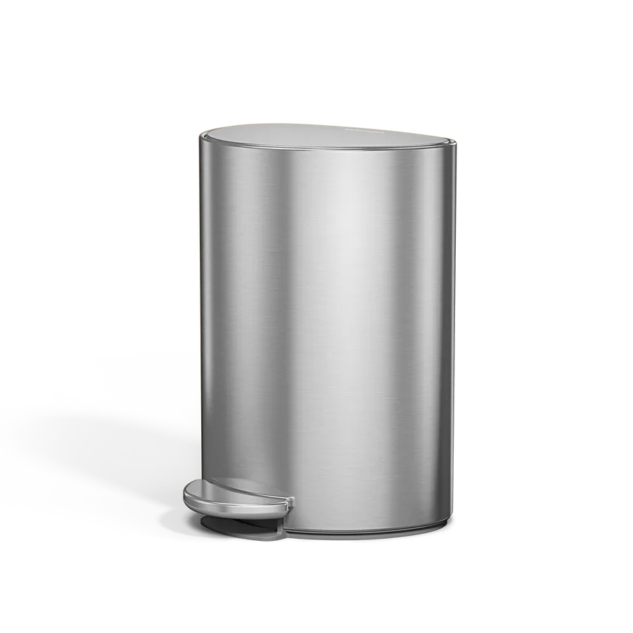 6L Semi-Round Step Can, Matte Gold