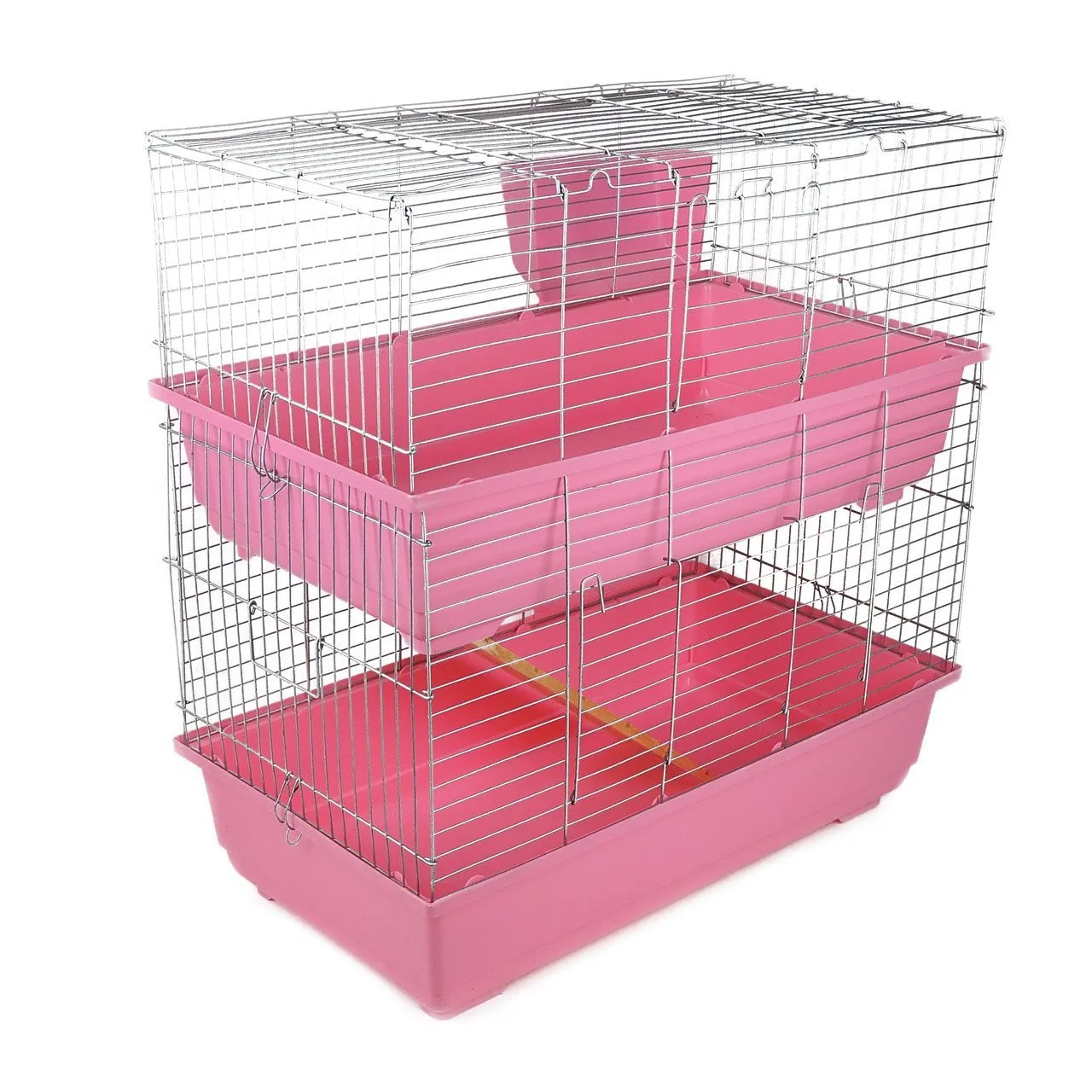 Rabbit & Guinea Pig Cage 80cm – Pink with Hayrack | Little Friends