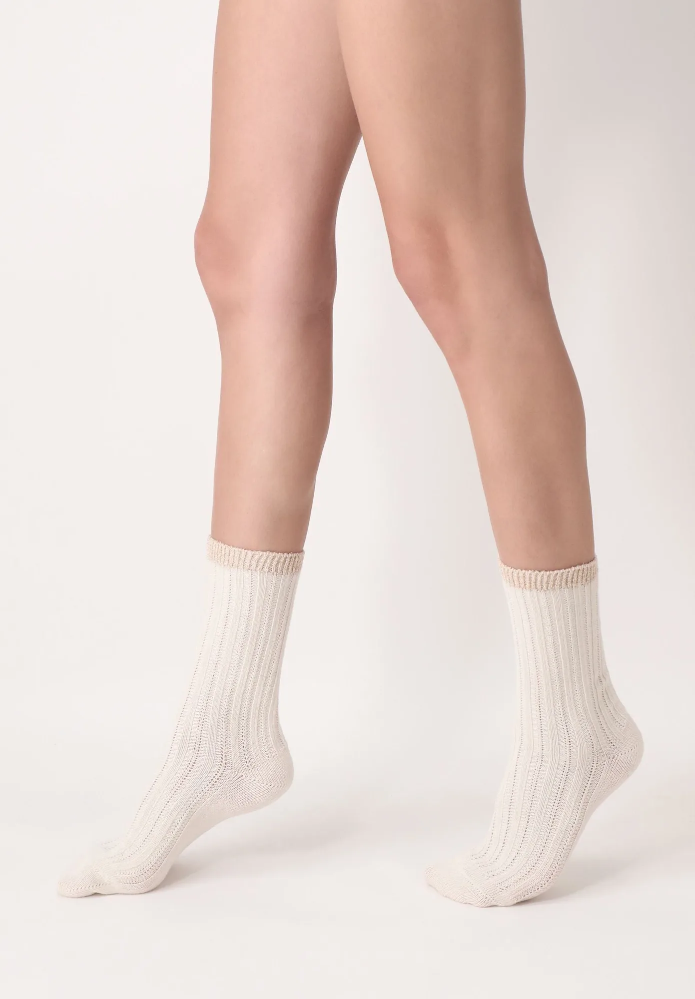 Woll-Baumwoll-Socken Jasmine - Wollweiß
