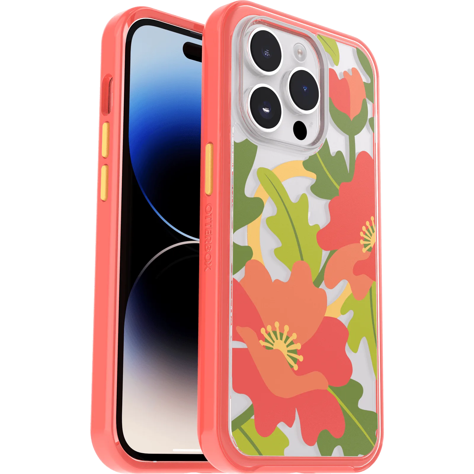 iPhone 14 Pro Symmetry Series Clear etui til MagSafe Fluttering Flora
