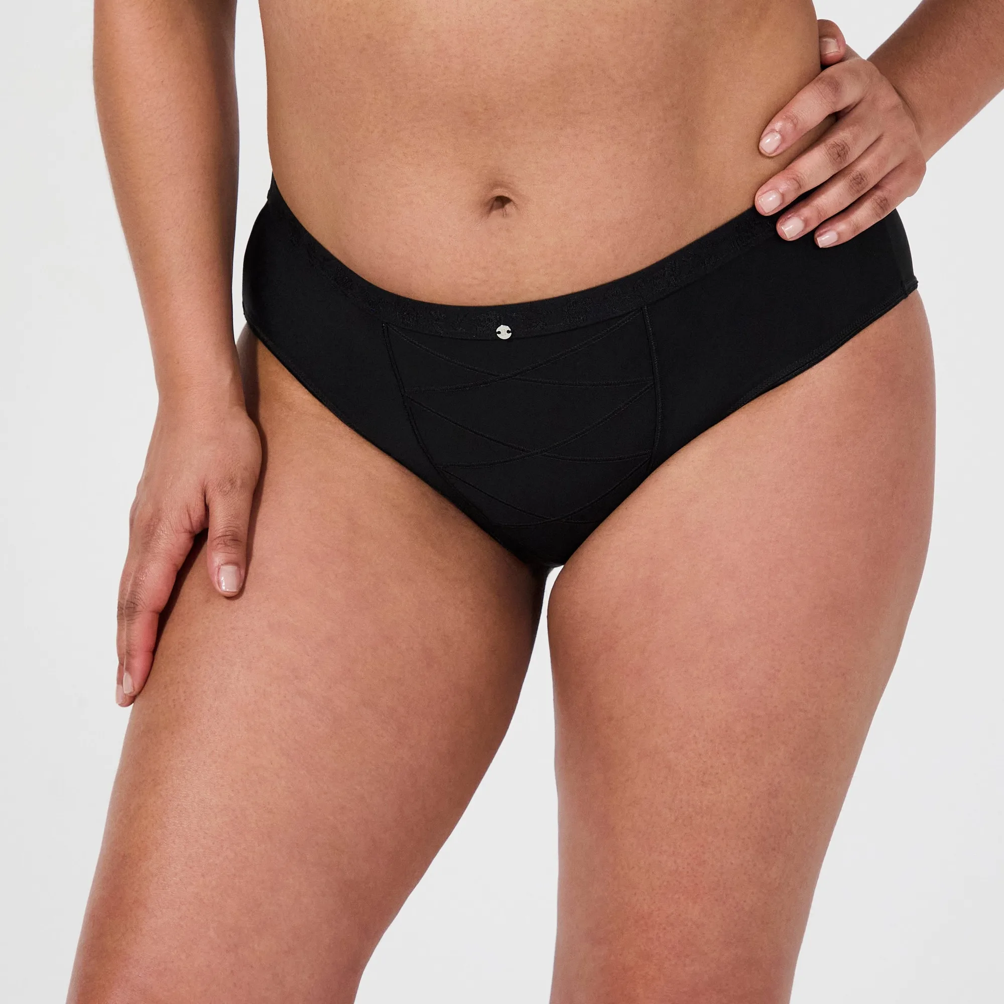 Cueca barriga lisa preta Just micro