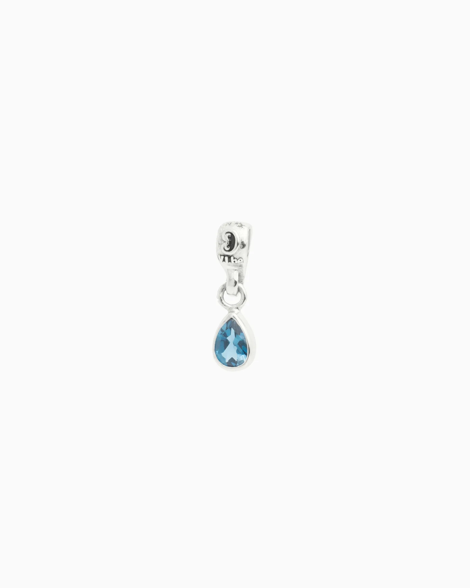 Teardrop Stone Charm - London Blue Topaz