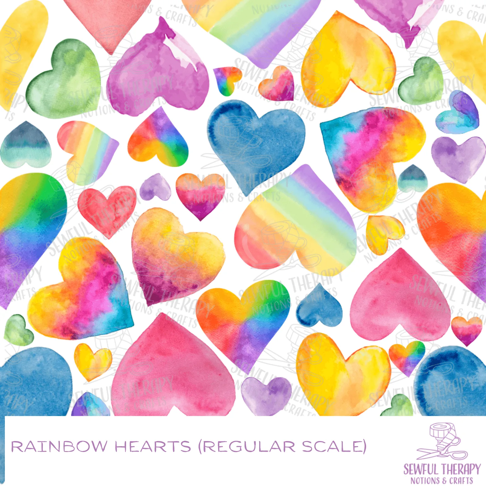 Rainbow Hearts Hexatex (YD)