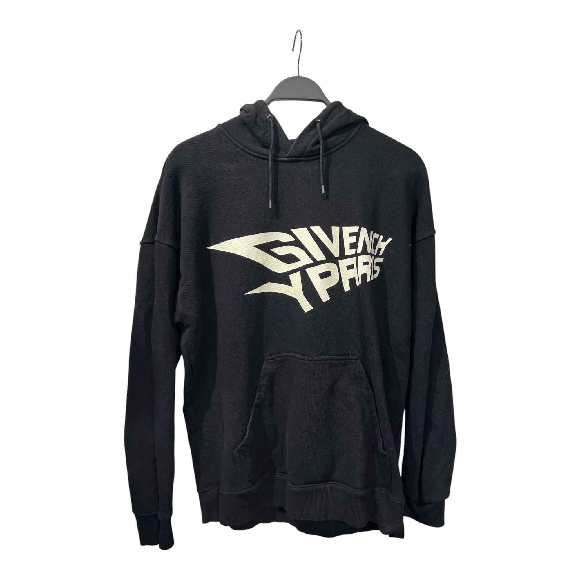 GIVENCHY/Hoodie/M/Cotton/BLK/BIGTOSMALLLETTERS