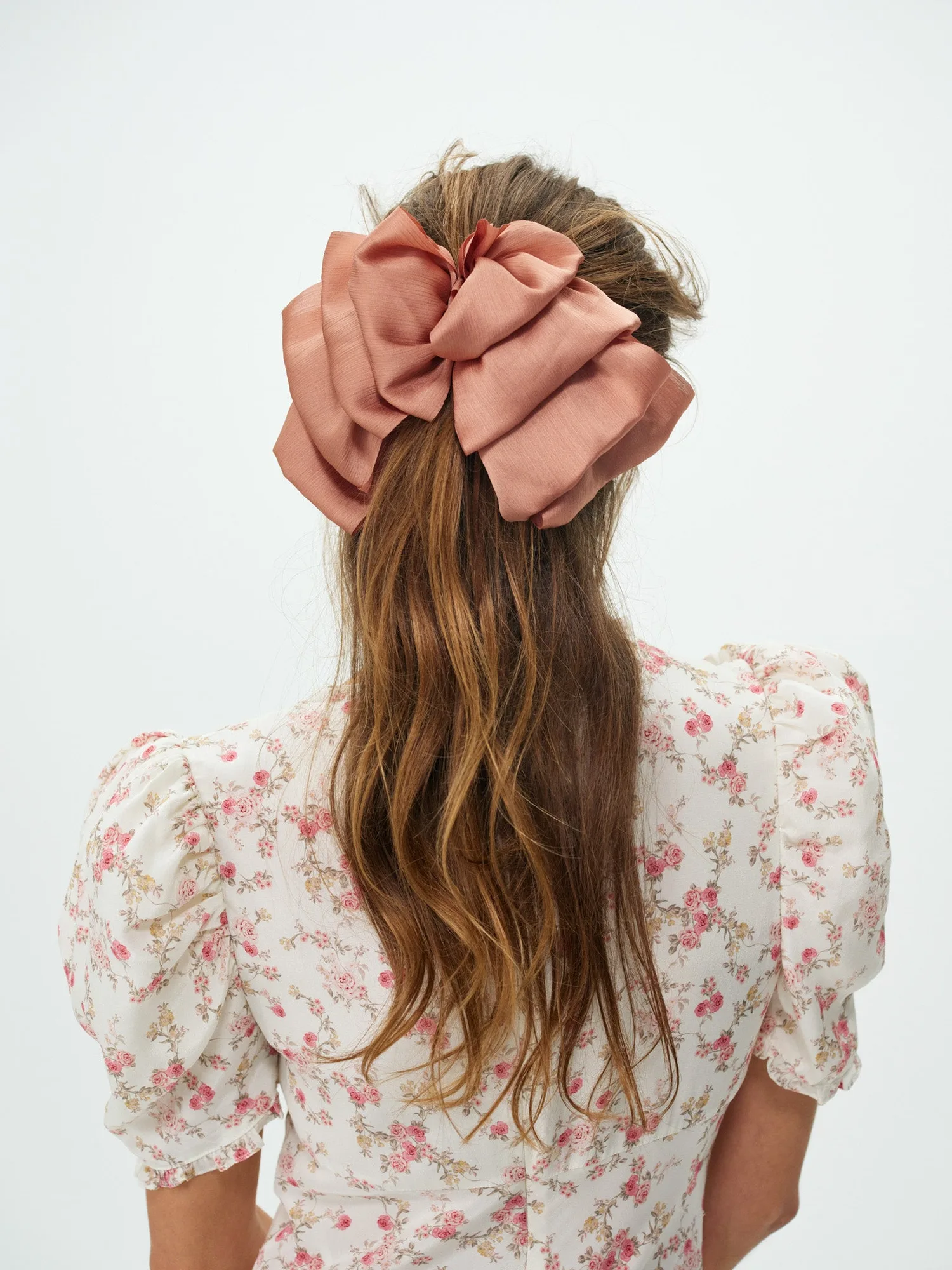Amber Satin Hair Bow — Rust