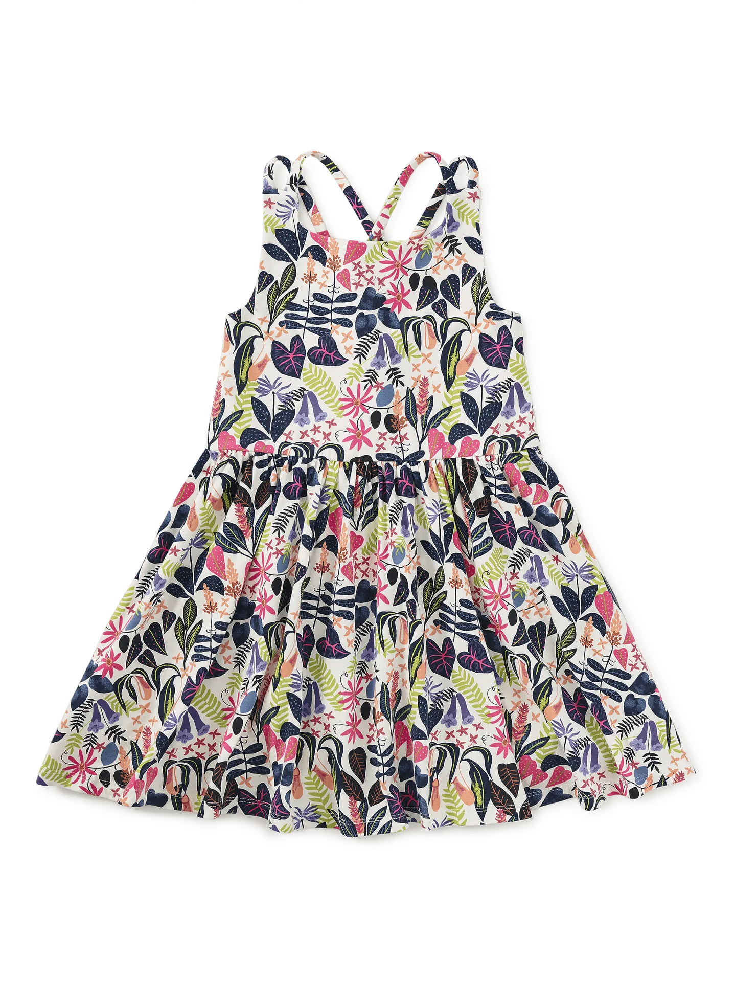Vestido con falda y tirantes cruzados