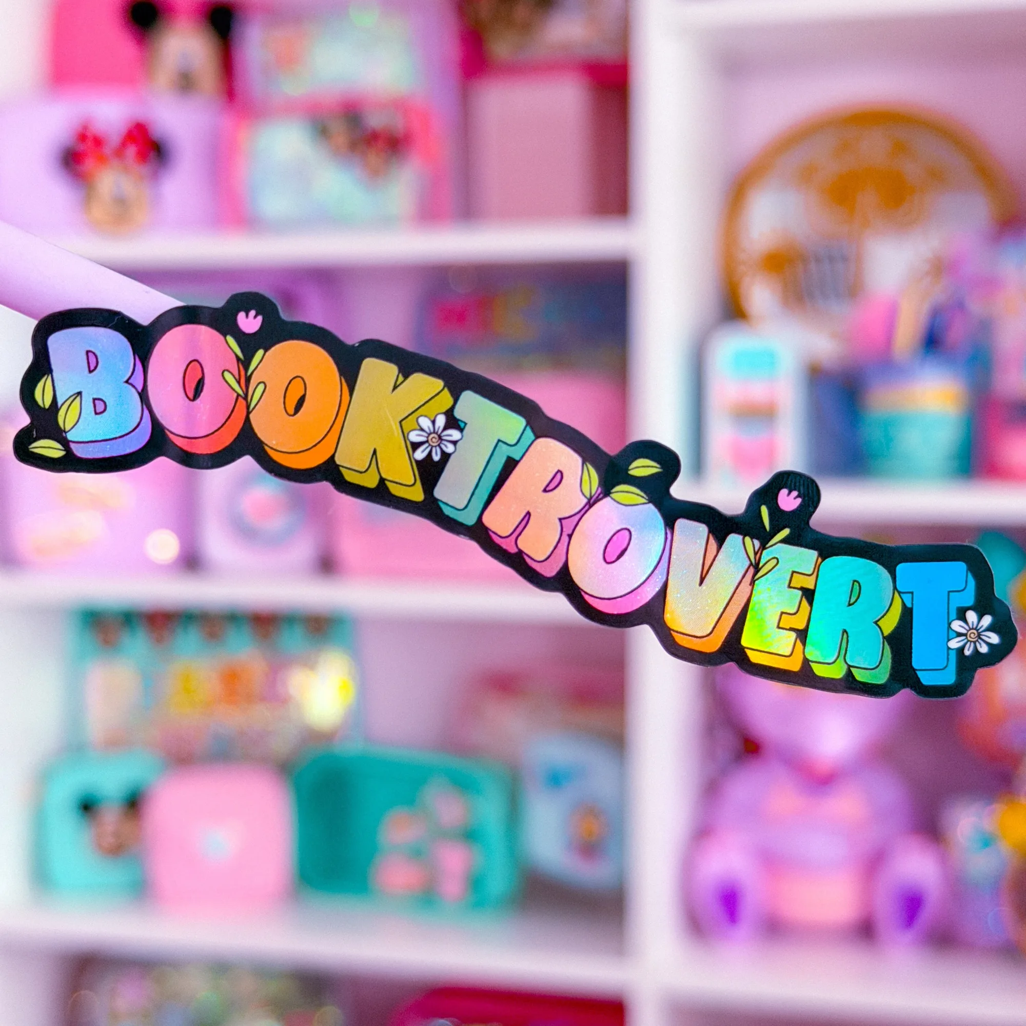 Waterproof Sticker - BOOKISH Rainbow Holographic Booktrovert
