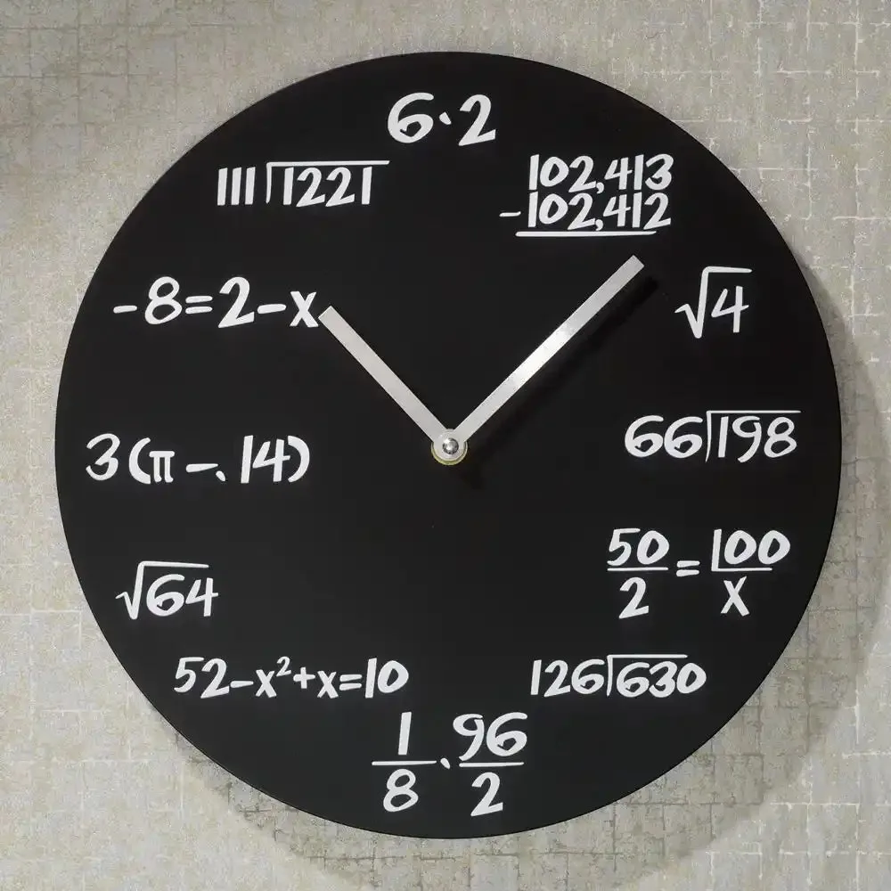 Reloj de pared de quiz de matemáticas vs. termómetro de Galileo Cloud