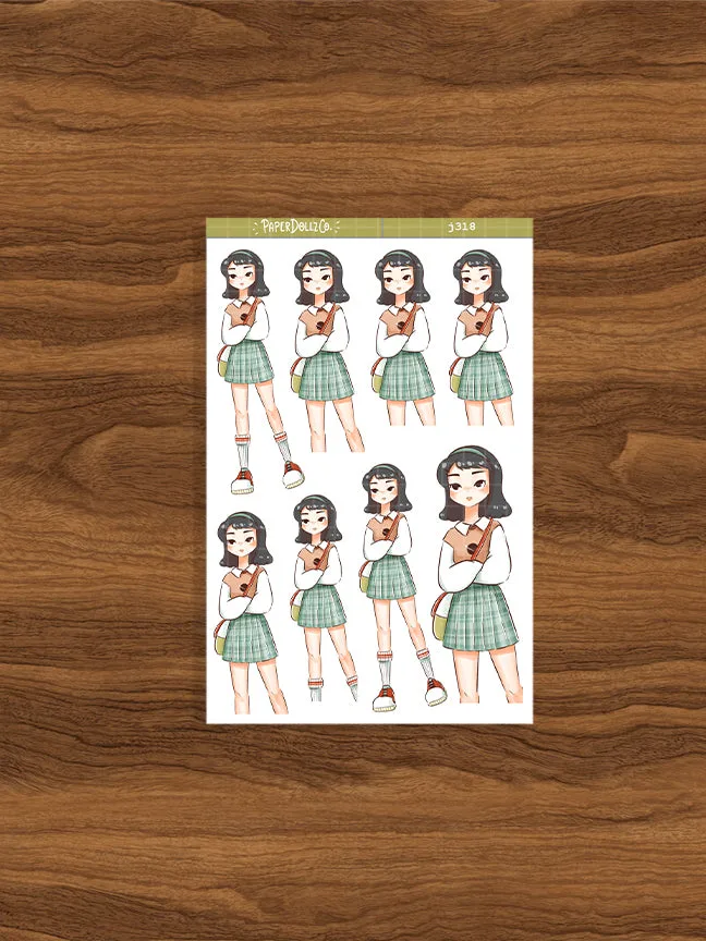 Pegatinas de planificador Paperdollzco Estudiante motivado La escuela es genial | J318