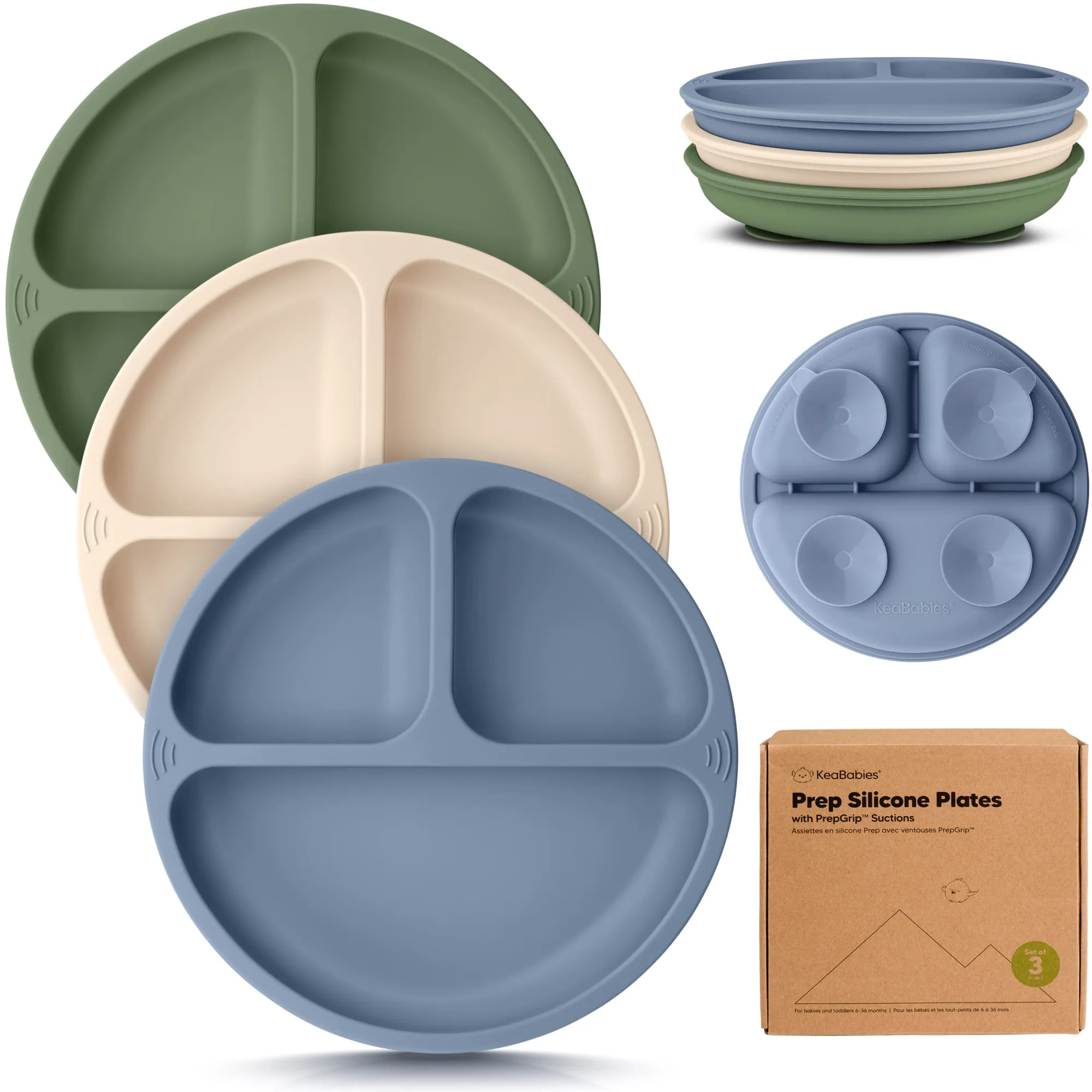 3-Pack Prep Silicone Suction Plates