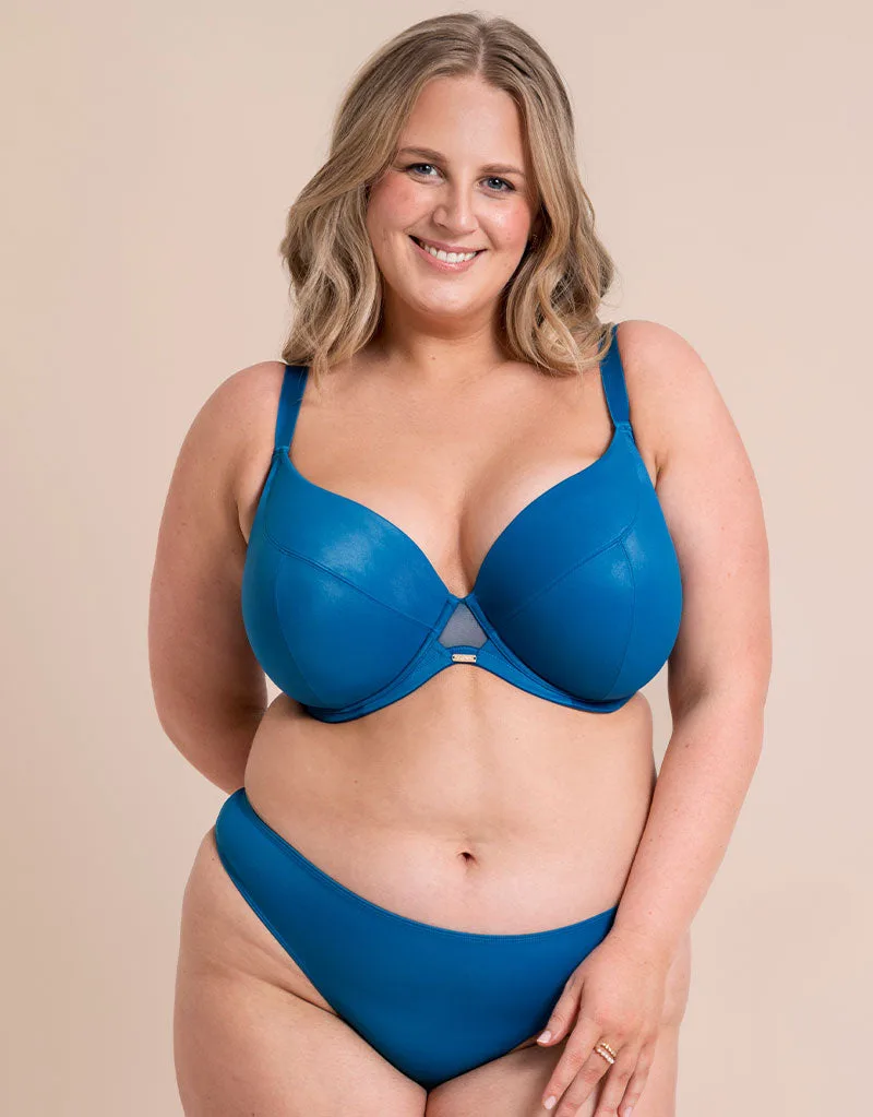 Reggiseno Curvy Kate Lush Full Plunge Blu Pavone