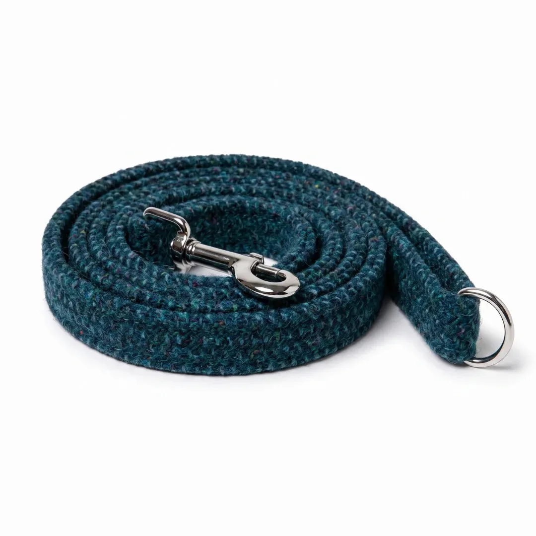Teal With a Touch of Blue Luxury Harris Tweed Dog Lead