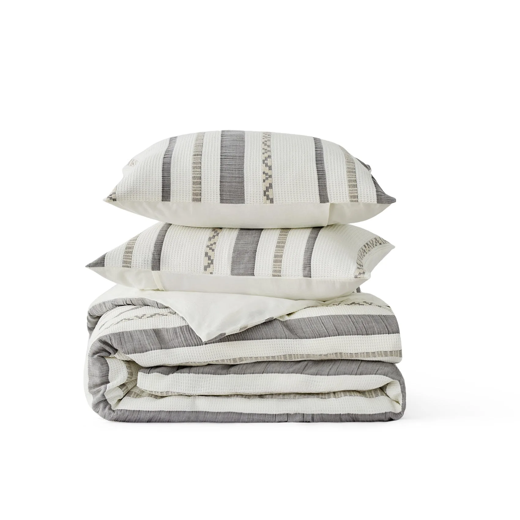 Cotton Boho Waffle Weave Duvet Cover Set