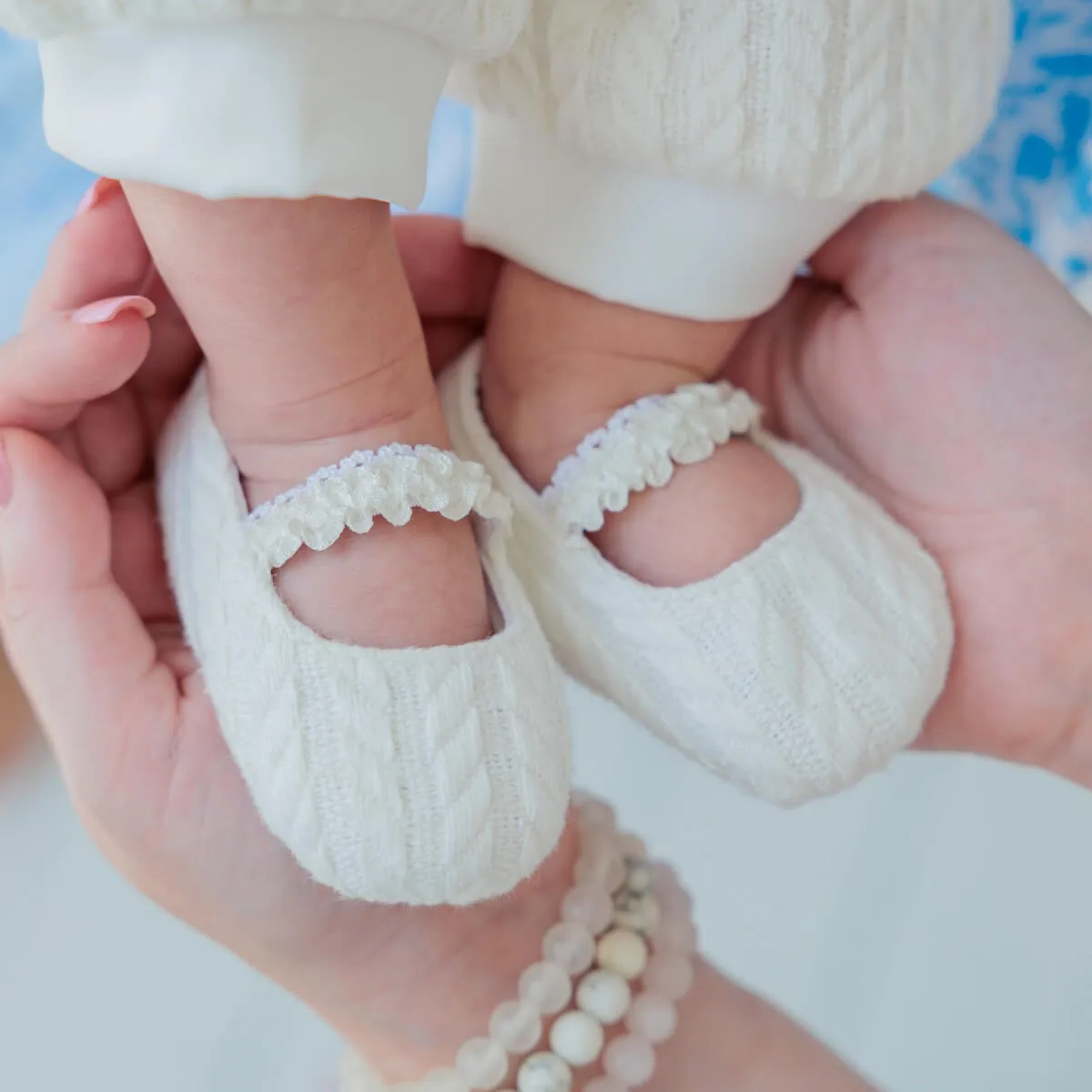 AUGUST Baptism Booties for Boy