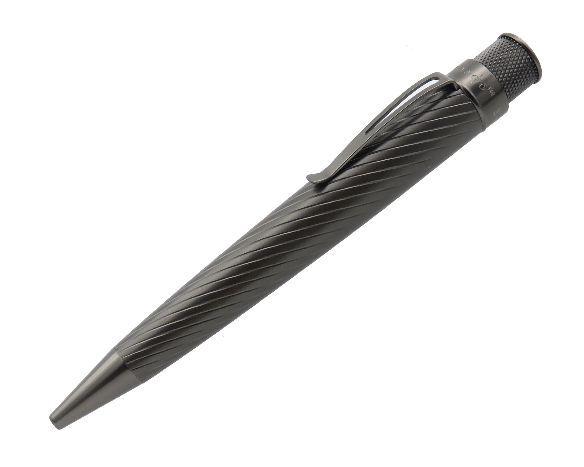 Retro51 Tornado PROOF - Black Nickel Angled Pinstripes Big Shot Ballpoint Pen