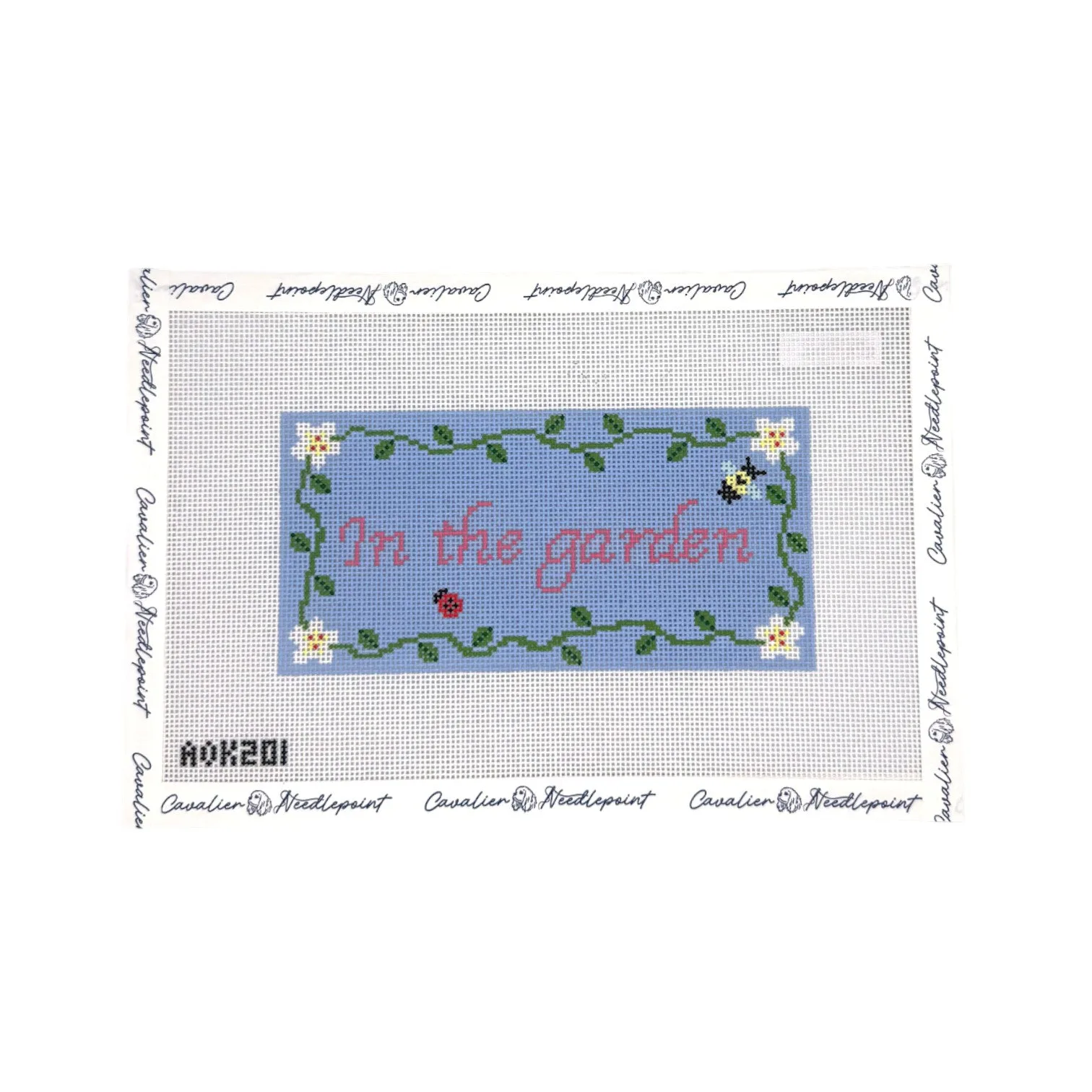 In the Garden vs Chocolate Lab Needlepoint Canvas