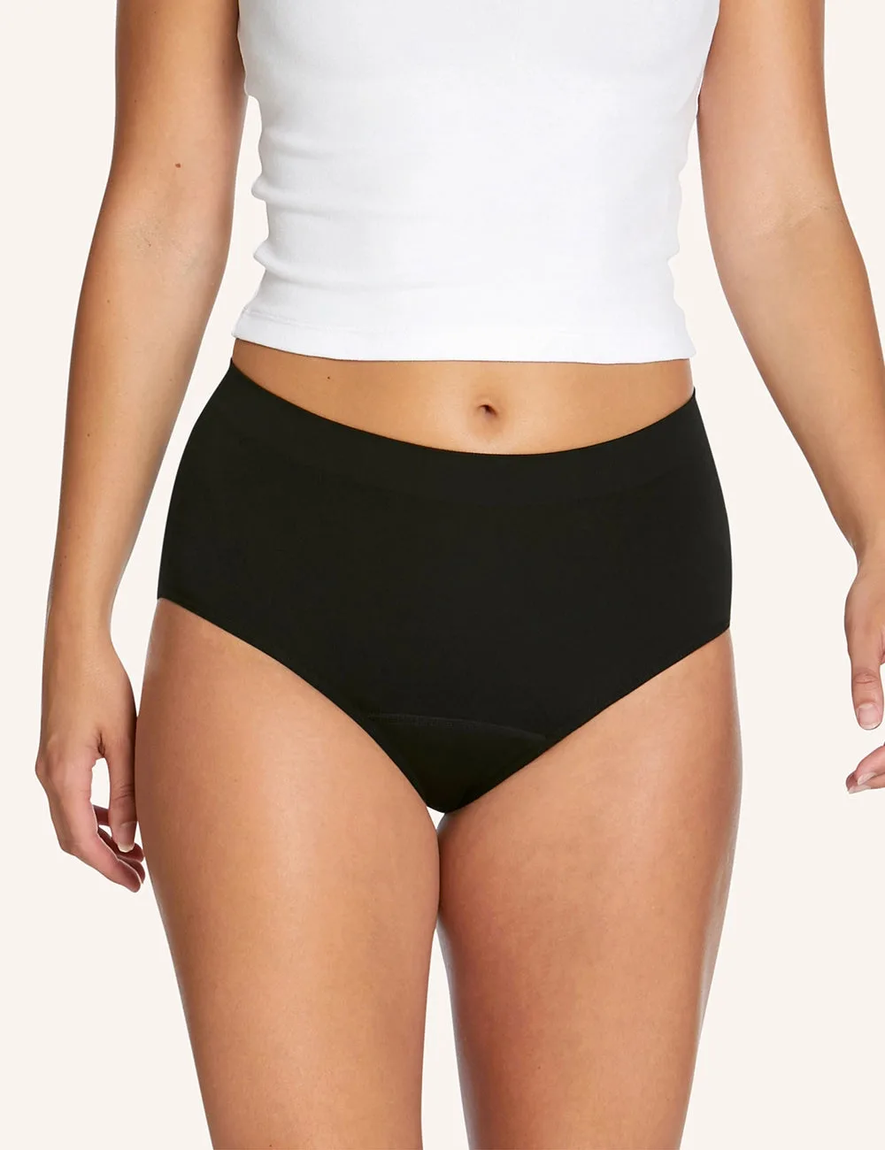 Side Seamfree Bamboo Period Full Brief - Black