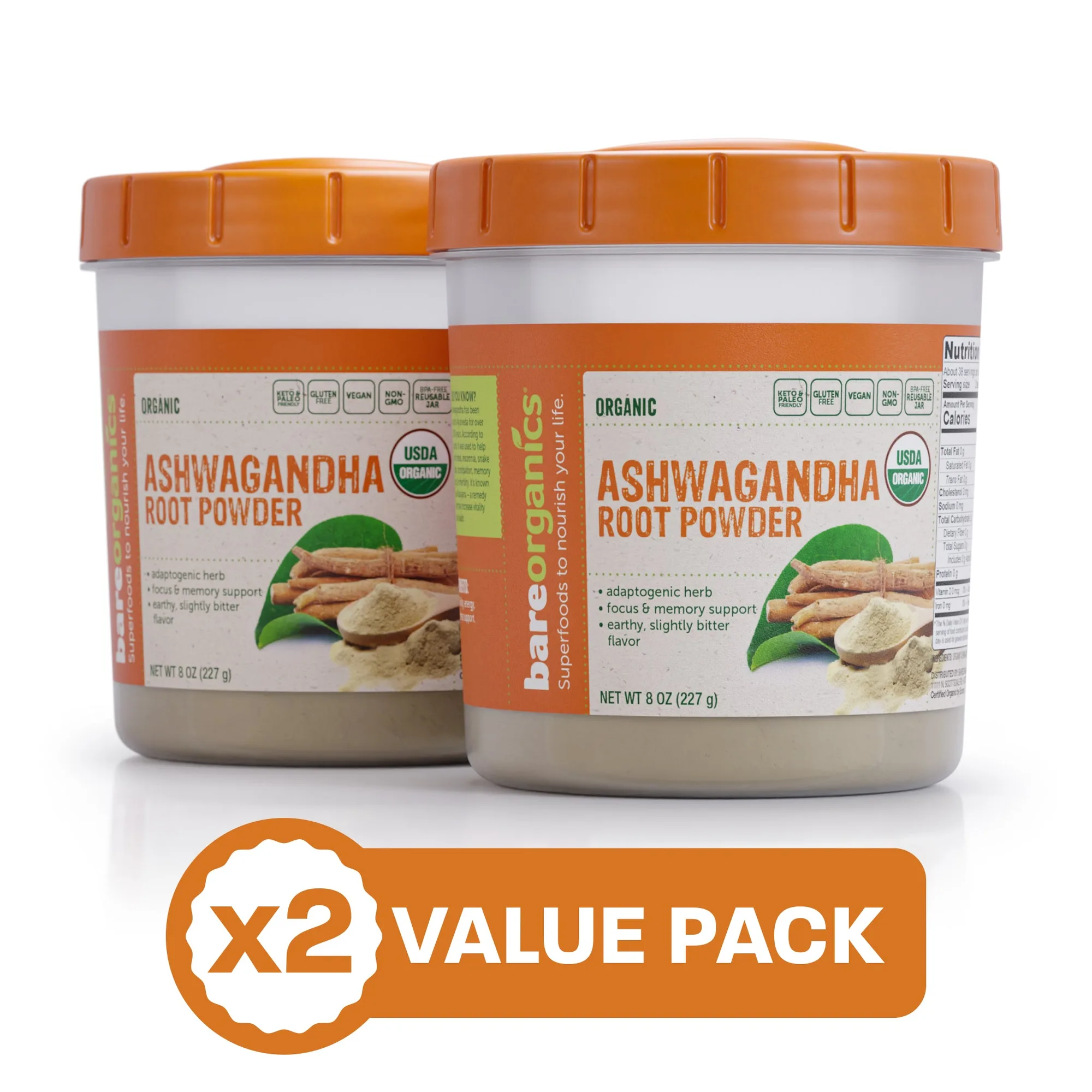 Organic Ashwagandha Root Powder Bundle