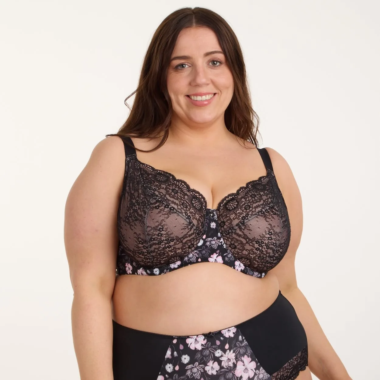 Print Premium Support Bra - Black Bloom