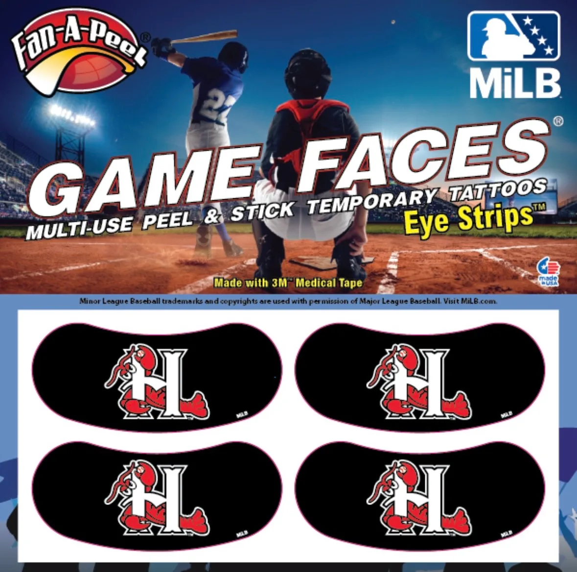 Hickory Crawdads Peel and Stick Eye Black