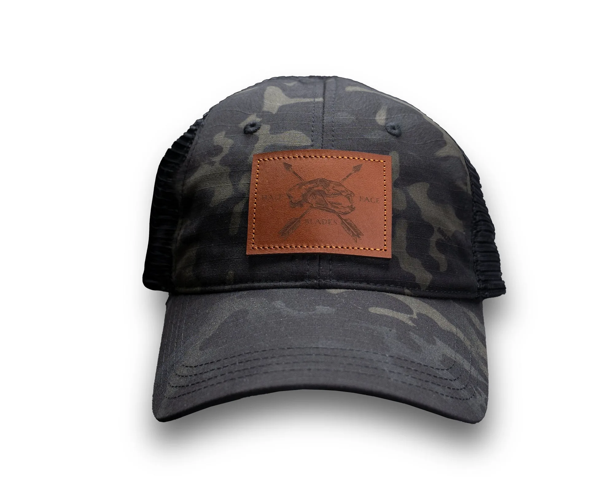 HFB Leather Patch Cap - Black Mutlicam (Soft Crown)