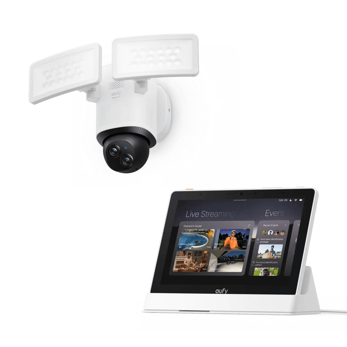 eufy Floodlight Camera E340 + eufy Smart Display E10