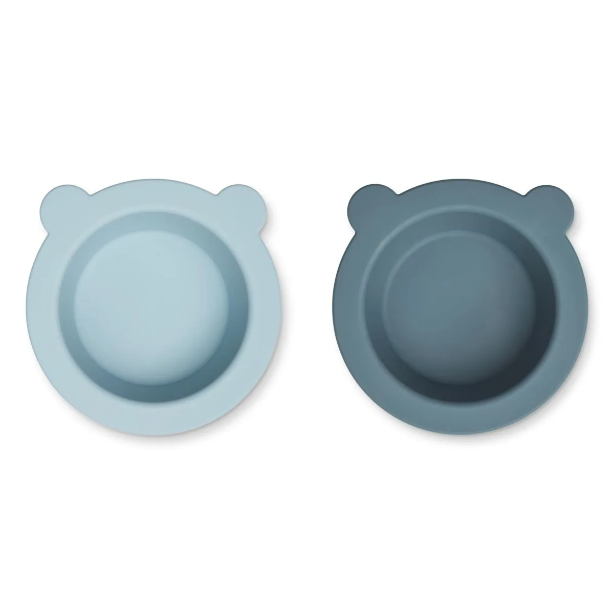 Peony Suction Bowl 2-Pack - Sea blue / Whale blue